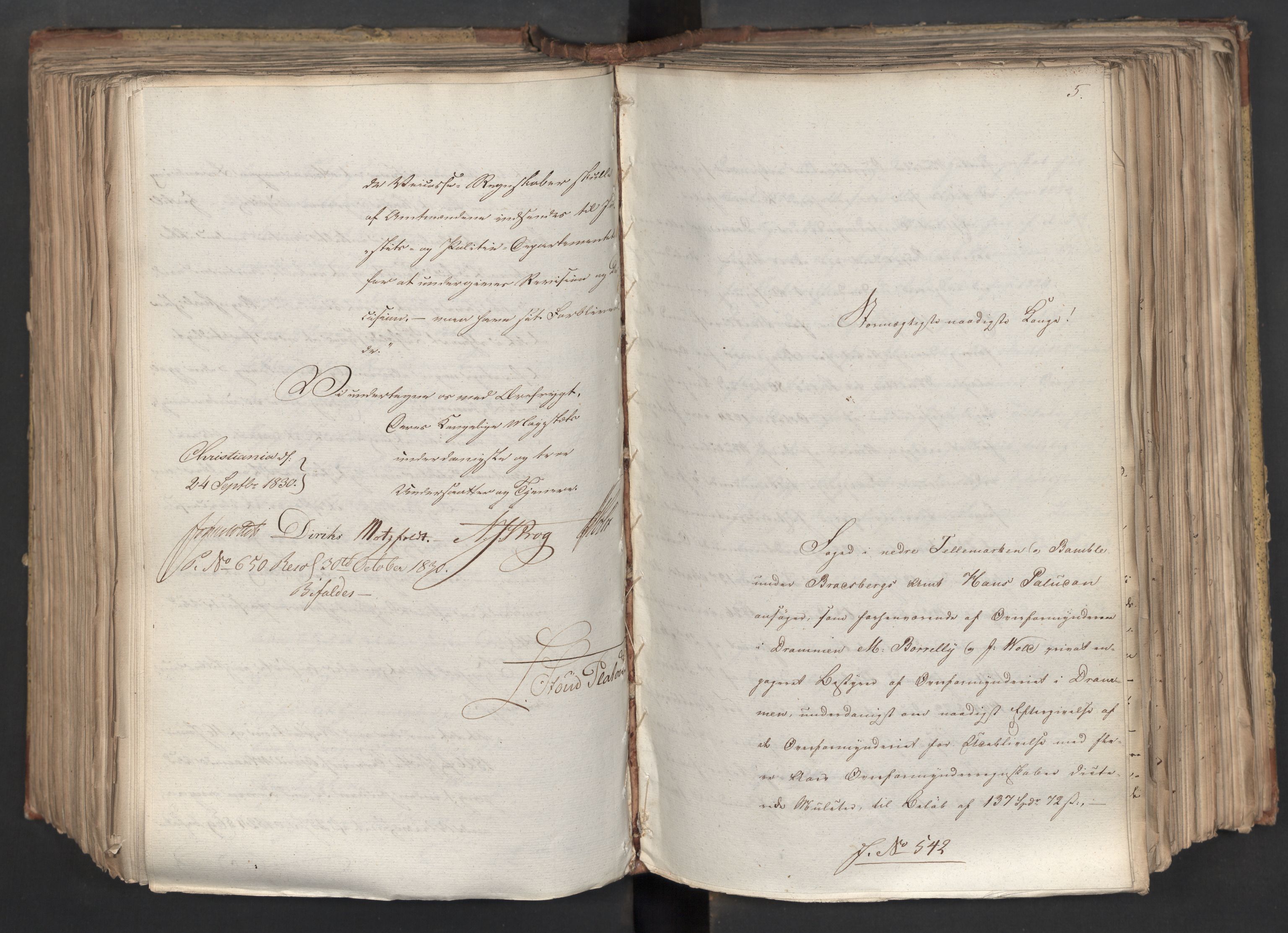 Statsrådsavdelingen i Stockholm, AV/RA-S-1003/D/Da/L0067: Regjeringsinnstillinger nr. 450-659, 1830, s. 366