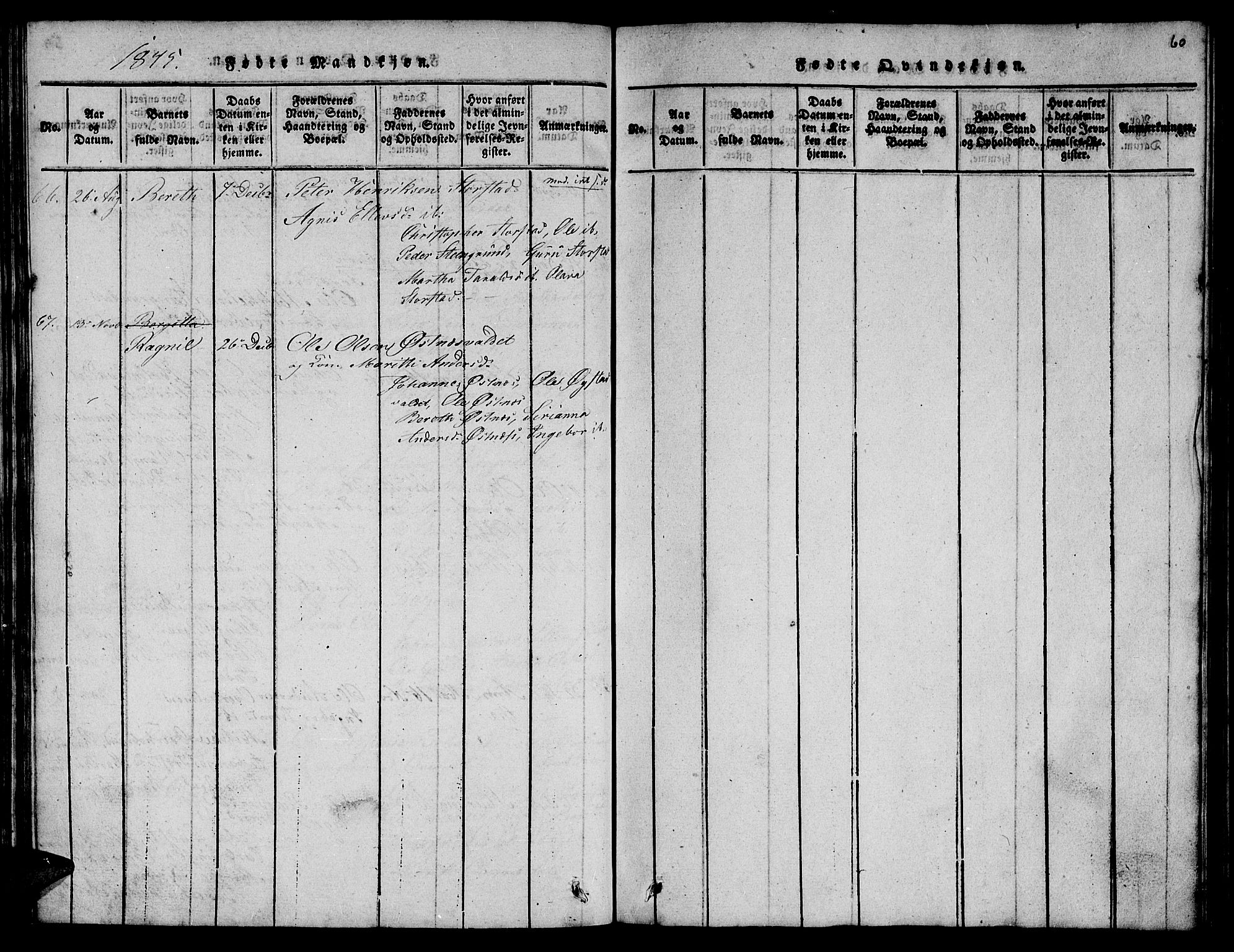 Ministerialprotokoller, klokkerbøker og fødselsregistre - Nord-Trøndelag, SAT/A-1458/723/L0251: Klokkerbok nr. 723C01 /2, 1843-1845, s. 60