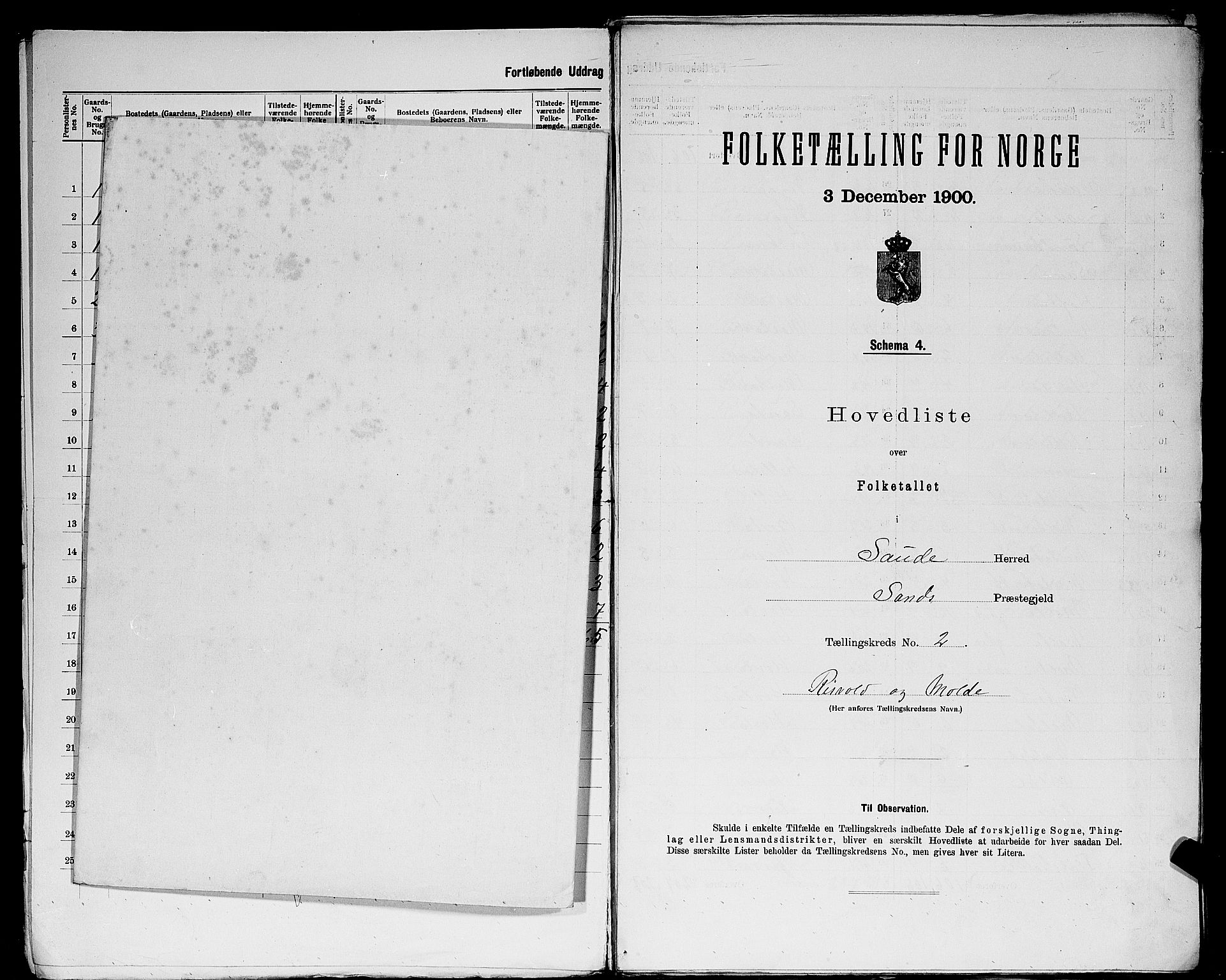 SAST, Folketelling 1900 for 1135 Sauda herred, 1900, s. 14