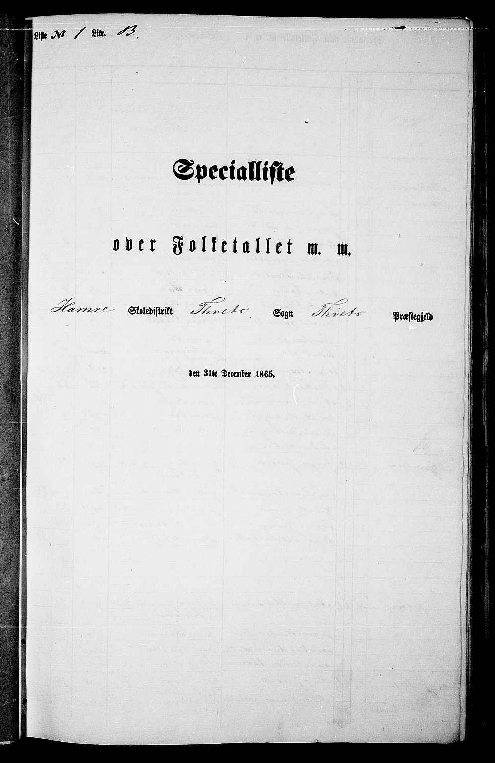 RA, Folketelling 1865 for 1013P Tveit prestegjeld, 1865, s. 29