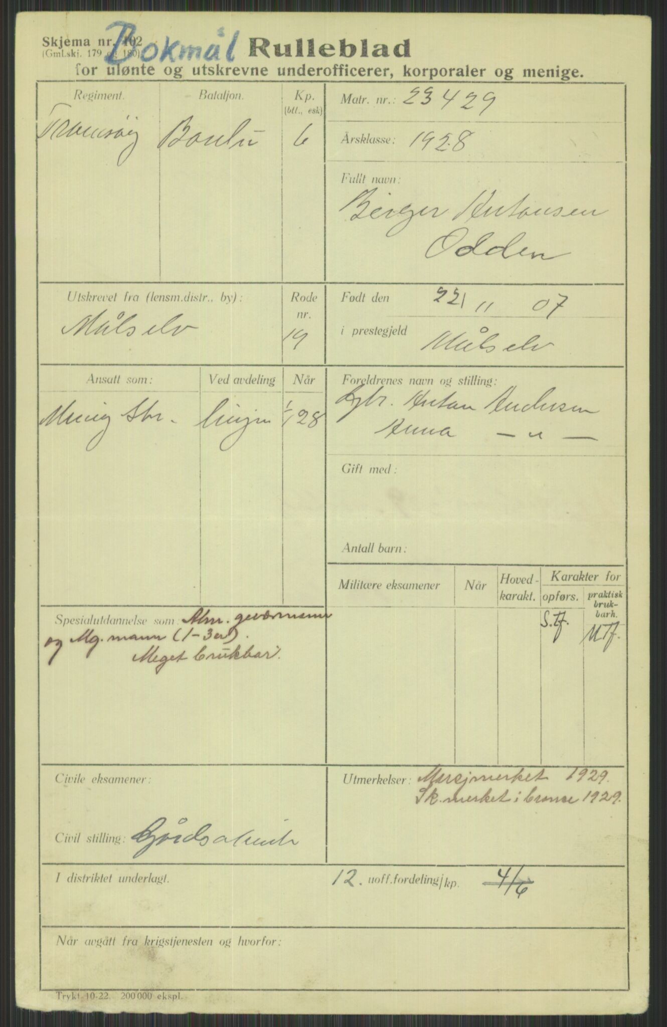 Forsvaret, Troms infanteriregiment nr. 16, AV/RA-RAFA-3146/P/Pa/L0013/0003: Rulleblad / Rulleblad for regimentets menige mannskaper, årsklasse 1928, 1928, s. 551