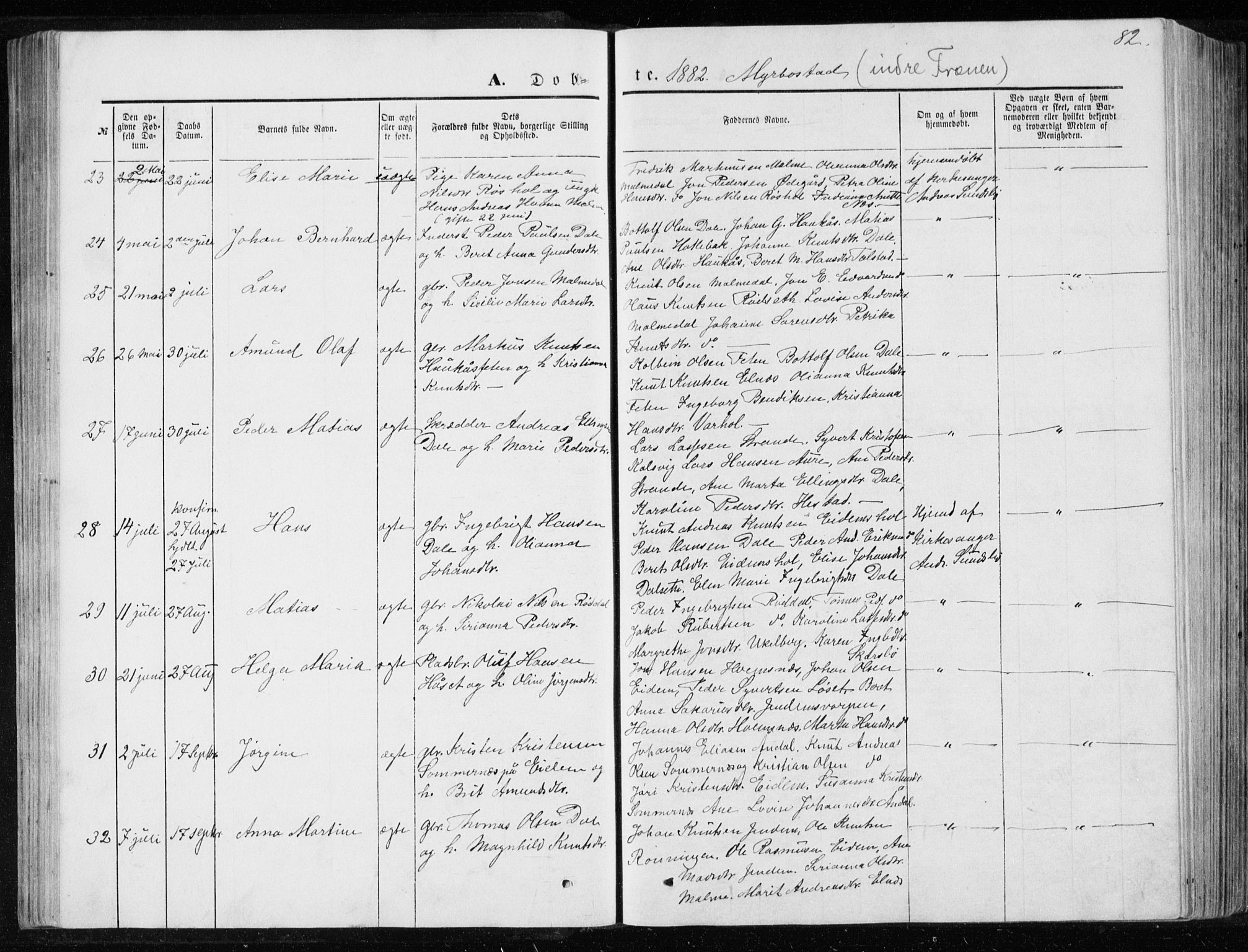 Ministerialprotokoller, klokkerbøker og fødselsregistre - Møre og Romsdal, AV/SAT-A-1454/565/L0754: Klokkerbok nr. 565C03, 1870-1896, s. 82