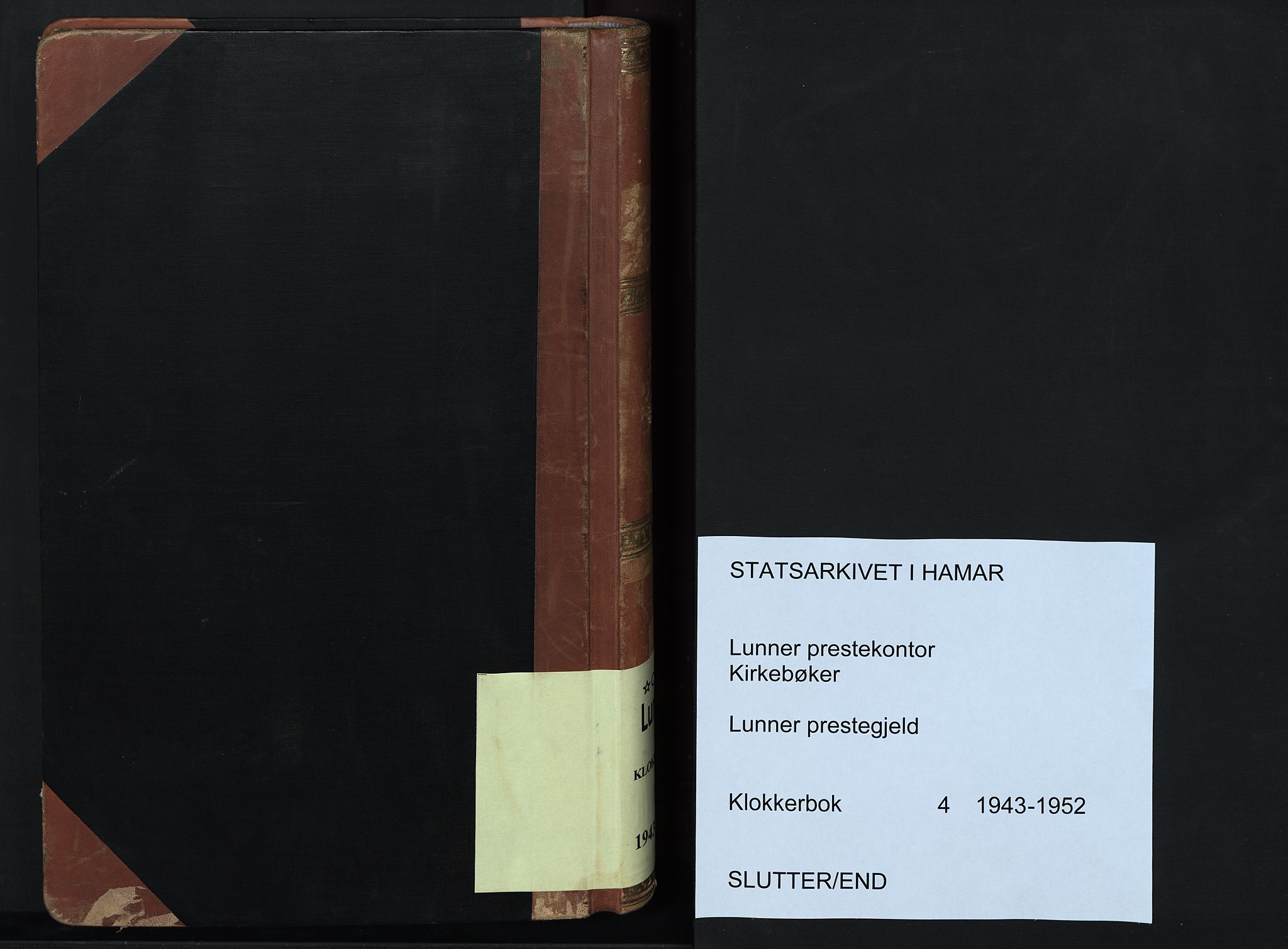 Lunner prestekontor, SAH/PREST-118/H/Ha/Hab/L0004: Klokkerbok nr. 4, 1943-1952