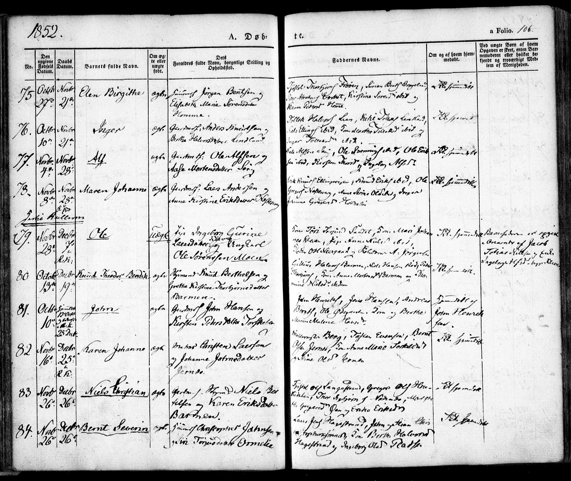 Søndeled sokneprestkontor, AV/SAK-1111-0038/F/Fa/L0002: Ministerialbok nr. A 2, 1839-1860, s. 106