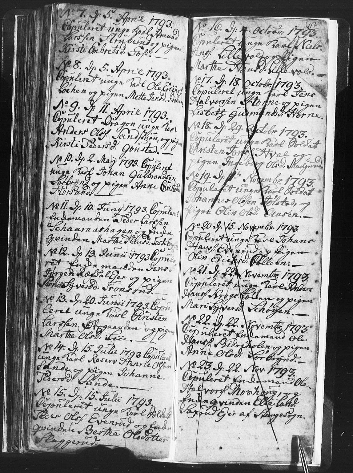 Romedal prestekontor, SAH/PREST-004/L/L0001: Klokkerbok nr. 1, 1785-1794, s. 117