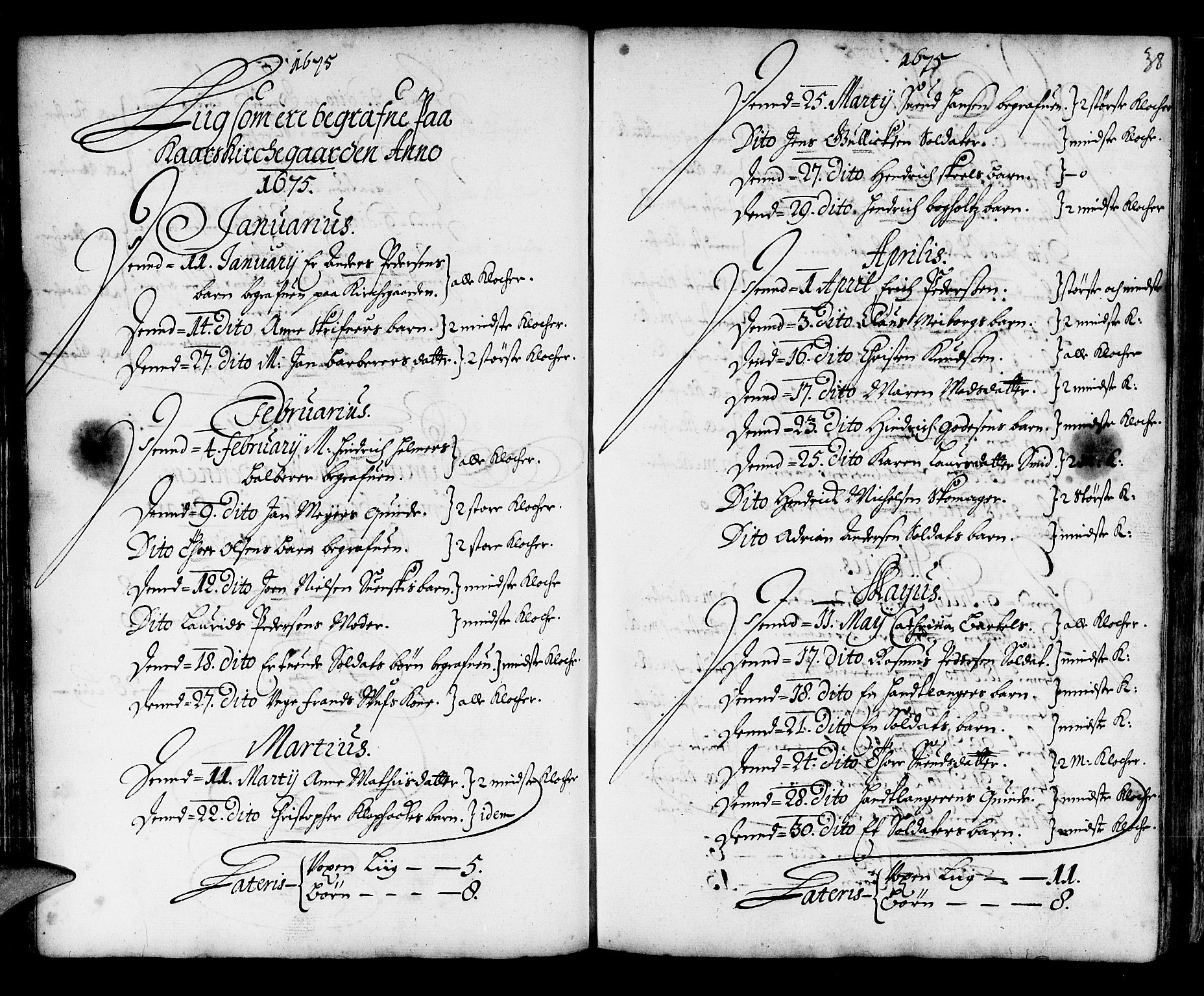 Korskirken sokneprestembete, AV/SAB-A-76101/H/Haa/L0001: Ministerialbok nr. A 1, 1674-1688, s. 38