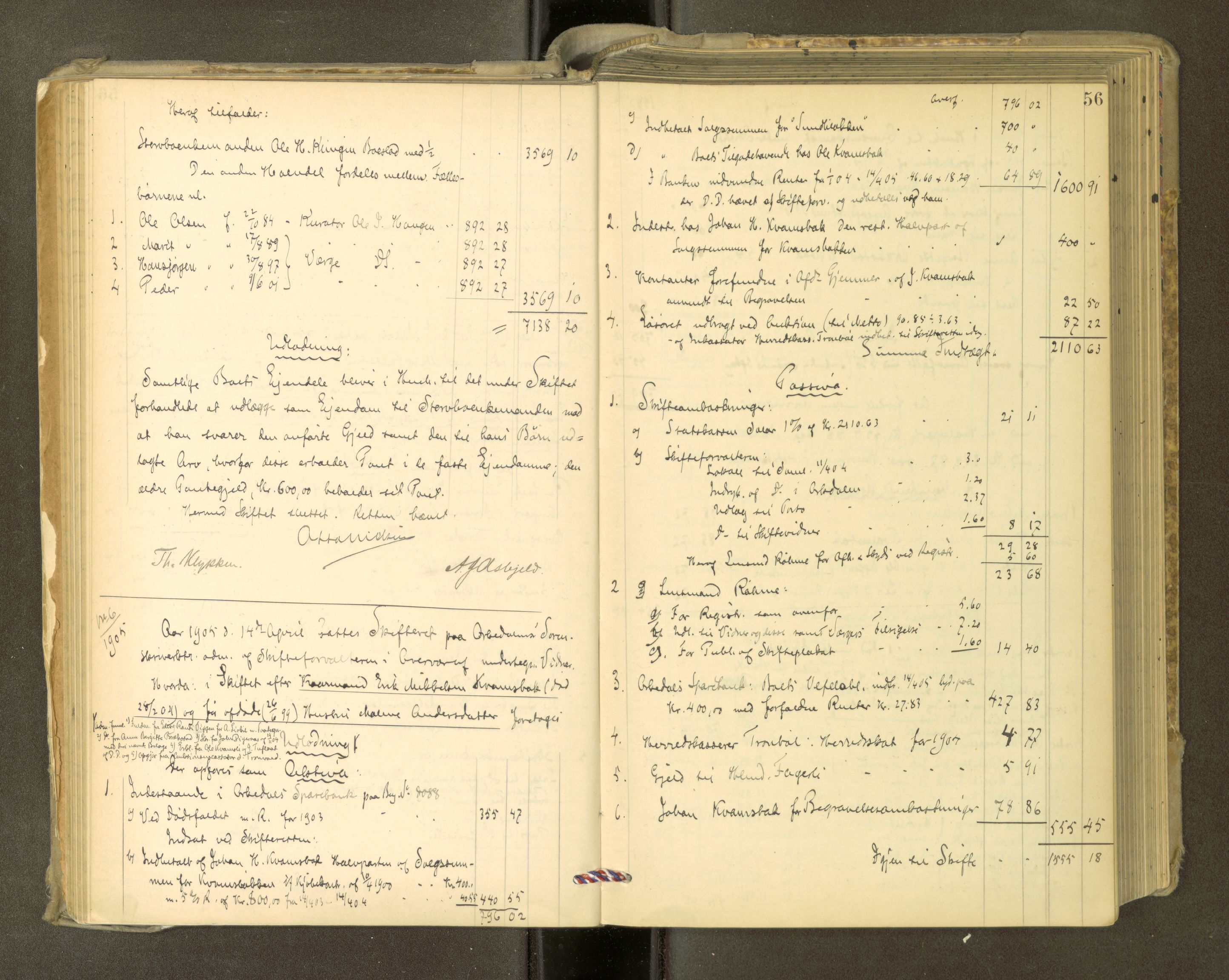 Orkdal sorenskriveri, AV/SAT-A-4169/1/3/3Aa/L0015: Skifteprotokoller, 1902-1915, s. 55b-56a