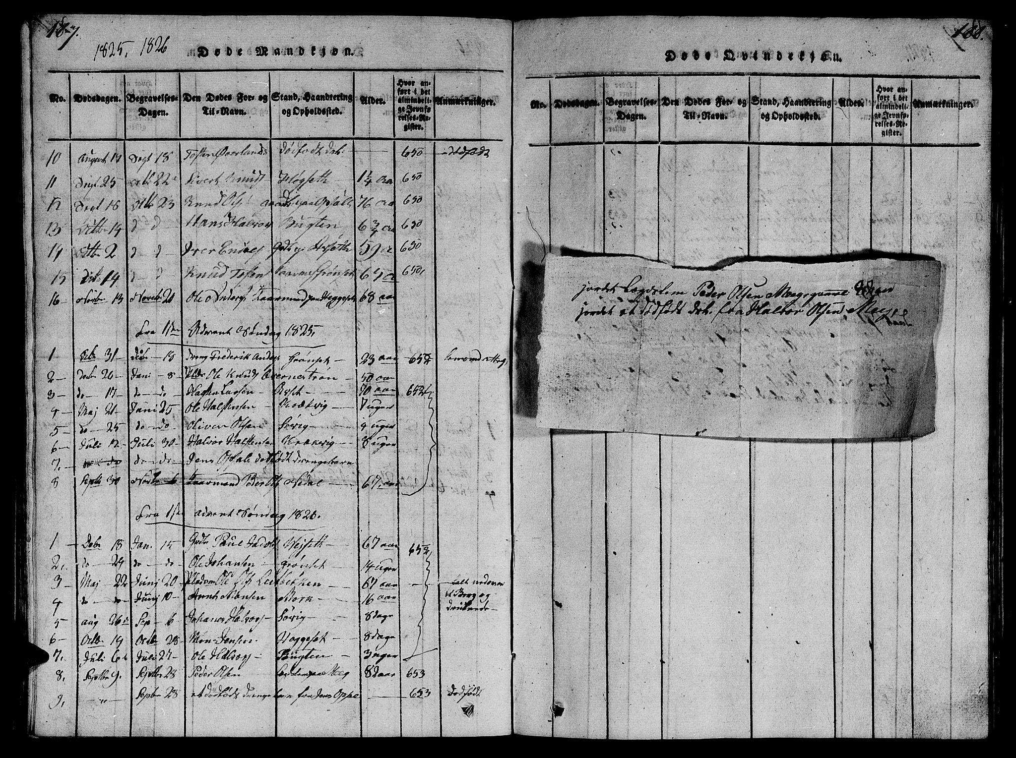 Ministerialprotokoller, klokkerbøker og fødselsregistre - Møre og Romsdal, AV/SAT-A-1454/568/L0811: Klokkerbok nr. 568C01, 1819-1828, s. 187-188