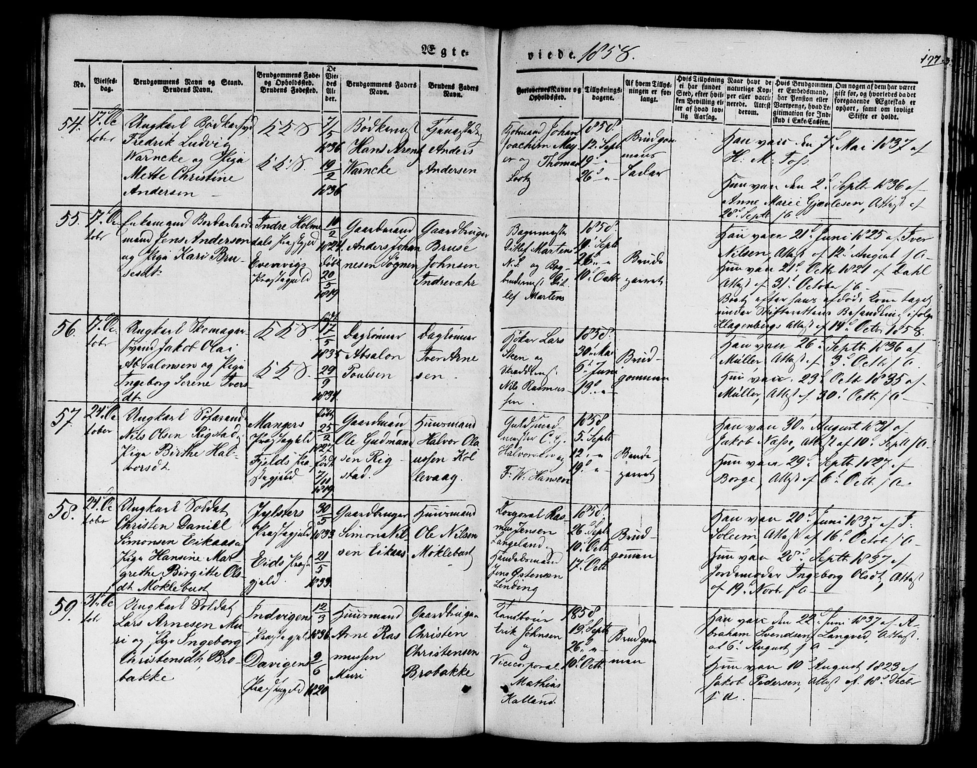 Korskirken sokneprestembete, AV/SAB-A-76101/H/Hab: Klokkerbok nr. D 1, 1840-1867, s. 197