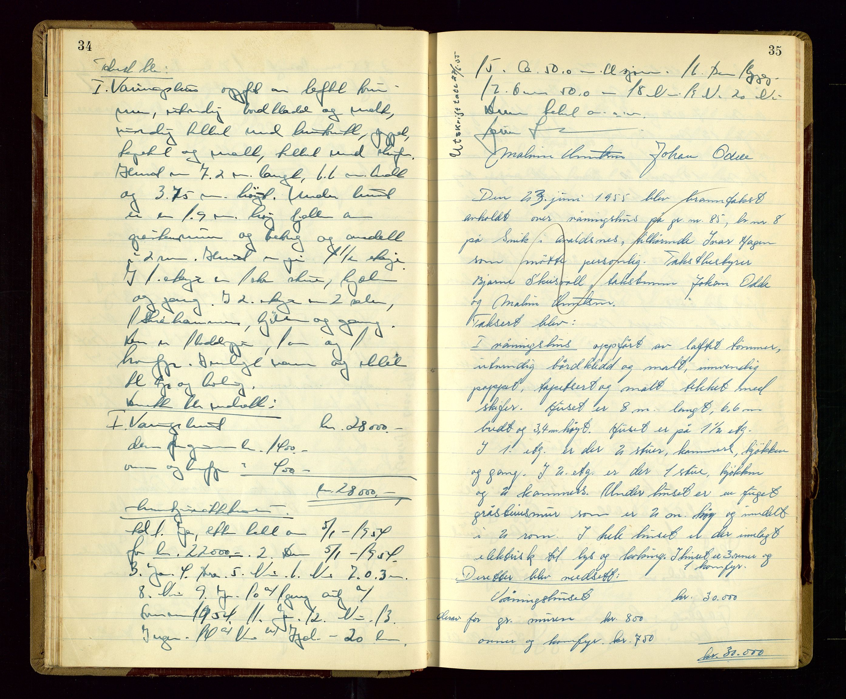 Avaldsnes lensmannskontor, AV/SAST-A-100286/Goa/L0009: "Branntakstprotokoll", 1955, s. 34-35