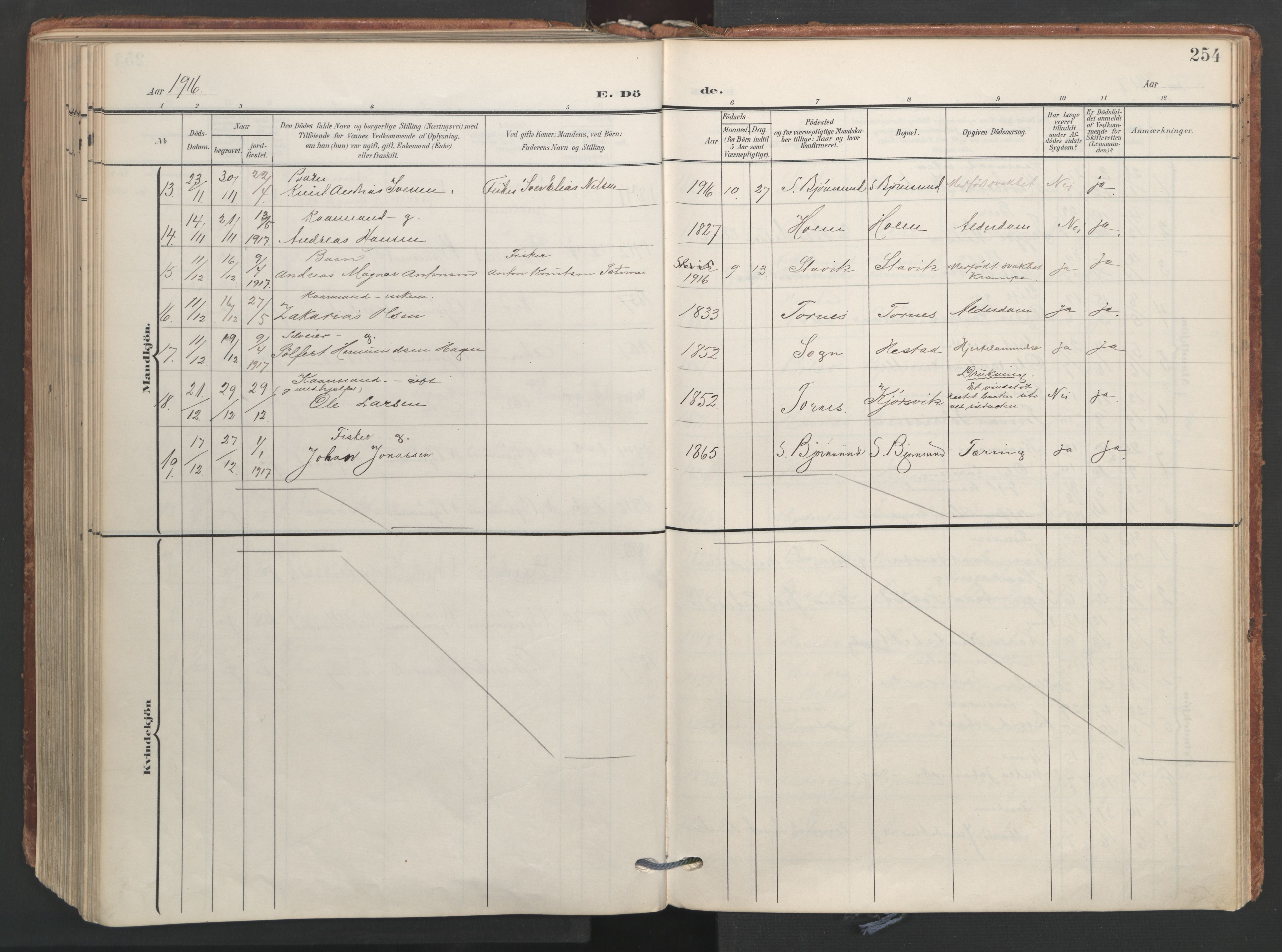 Ministerialprotokoller, klokkerbøker og fødselsregistre - Møre og Romsdal, SAT/A-1454/565/L0751: Ministerialbok nr. 565A05, 1905-1979, s. 254