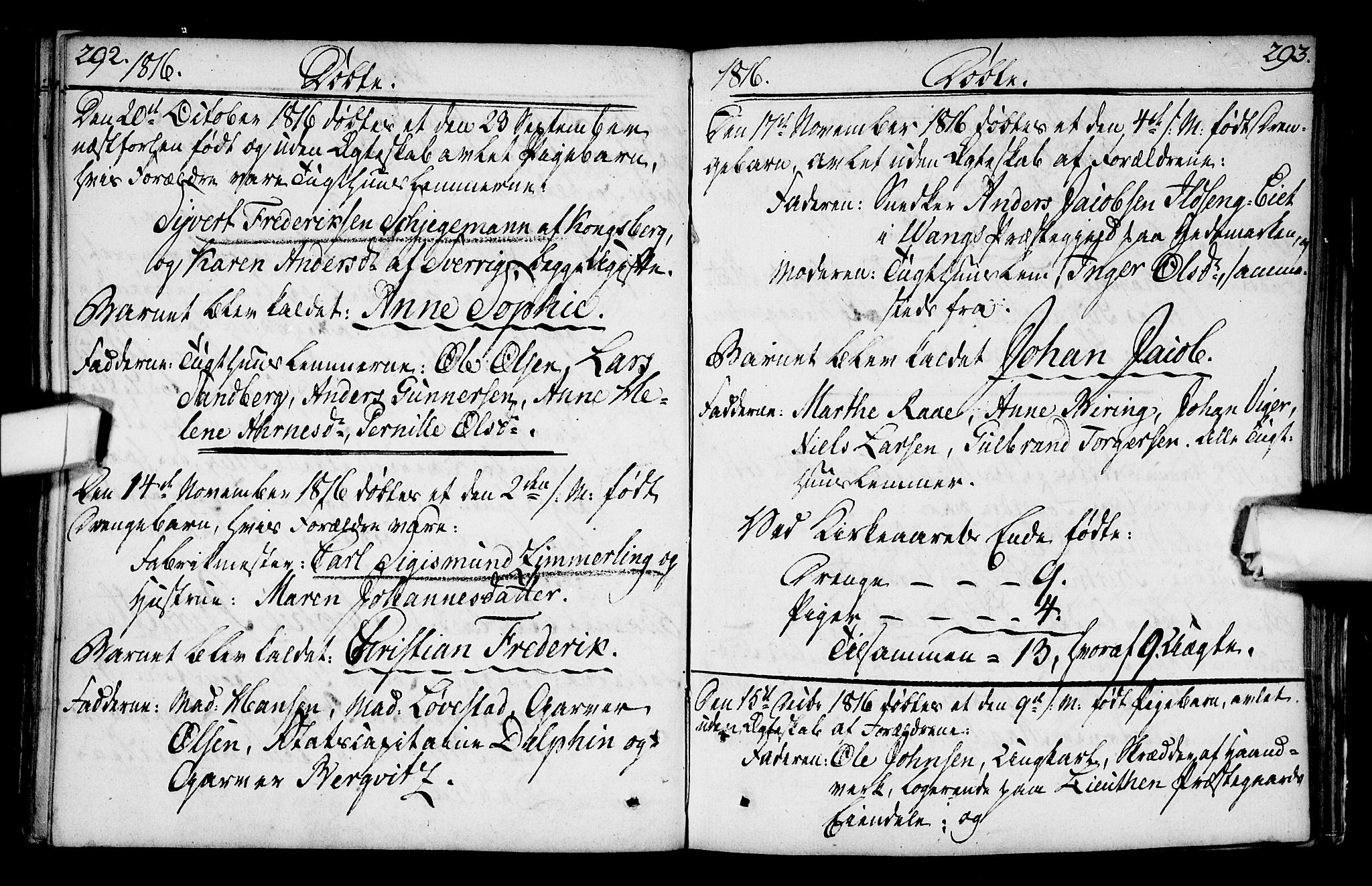 Kristiania tukthusprest Kirkebøker, SAO/A-10881/F/Fa/L0001: Ministerialbok nr. 1, 1758-1828, s. 292-293