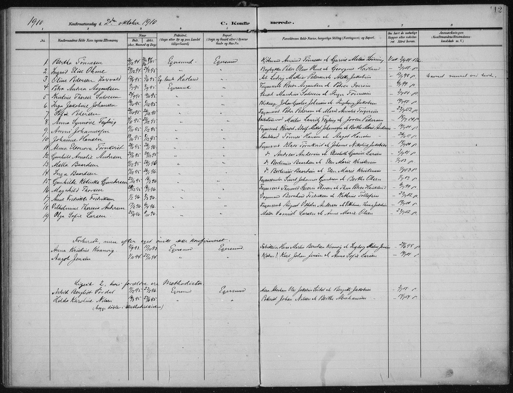 Eigersund sokneprestkontor, AV/SAST-A-101807/001/30/30BA/L0022: Ministerialbok nr. A 21, 1905-1928, s. 112