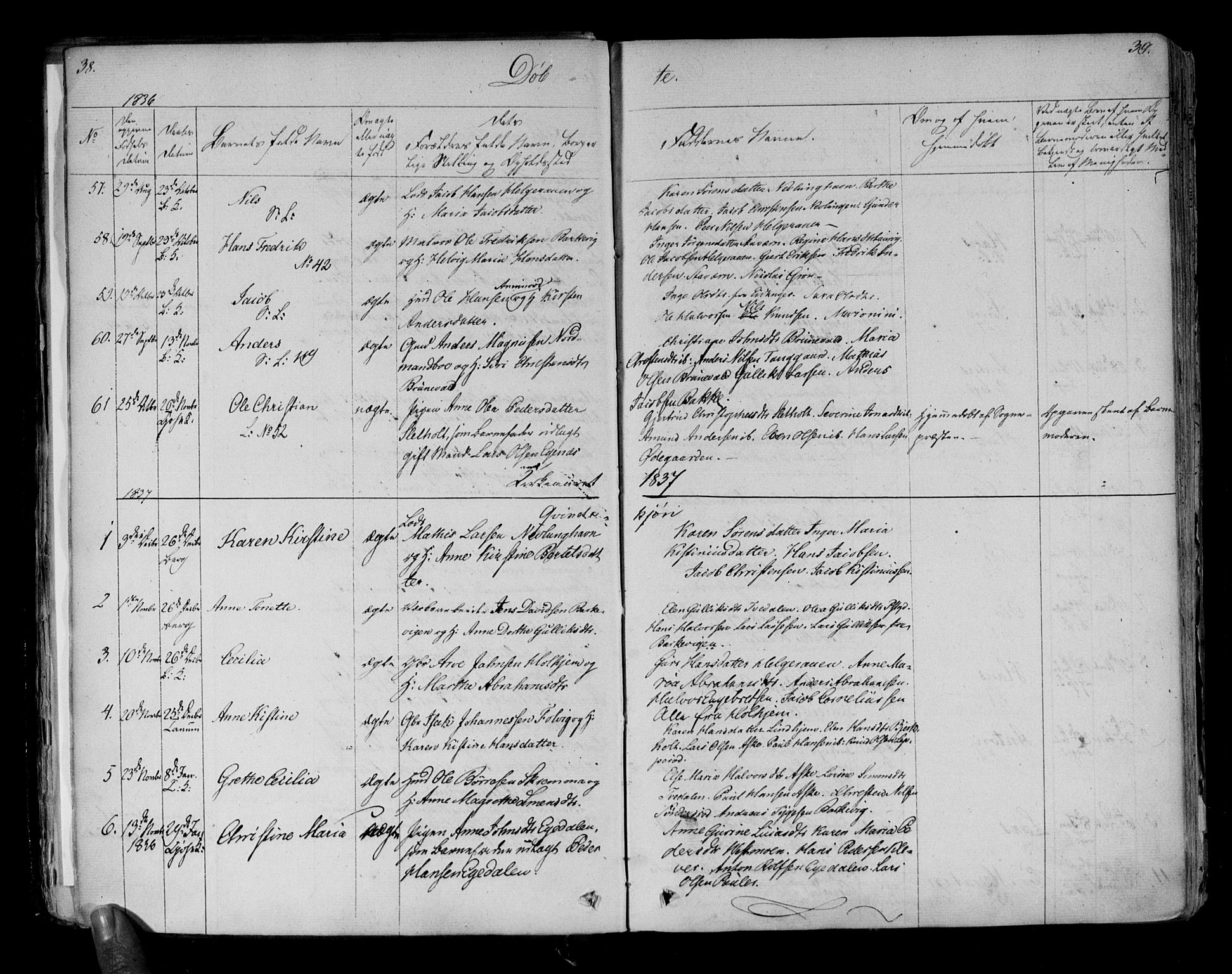 Brunlanes kirkebøker, SAKO/A-342/F/Fa/L0003: Ministerialbok nr. I 3, 1834-1845, s. 38-39