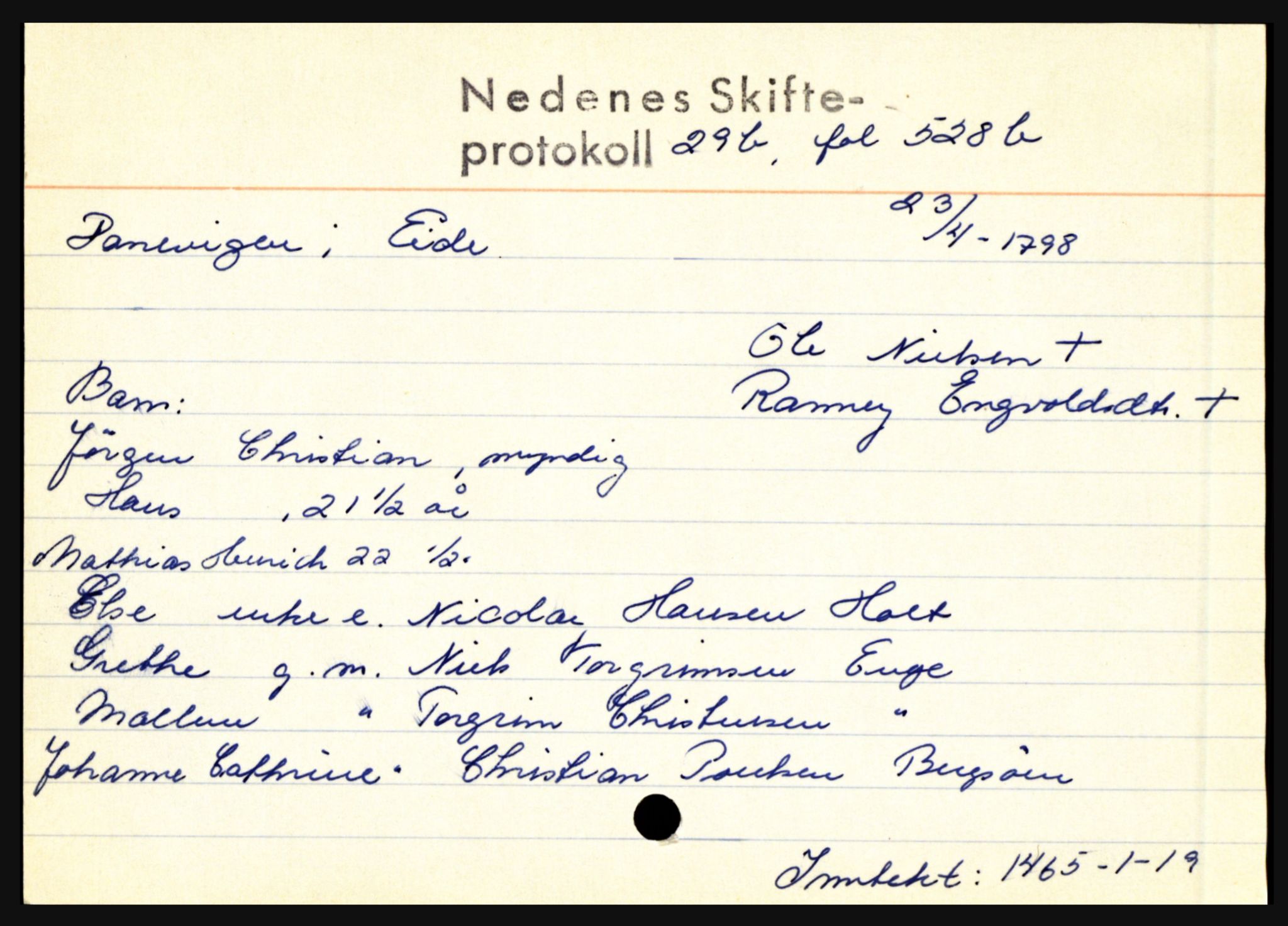 Nedenes sorenskriveri før 1824, AV/SAK-1221-0007/H, s. 5265