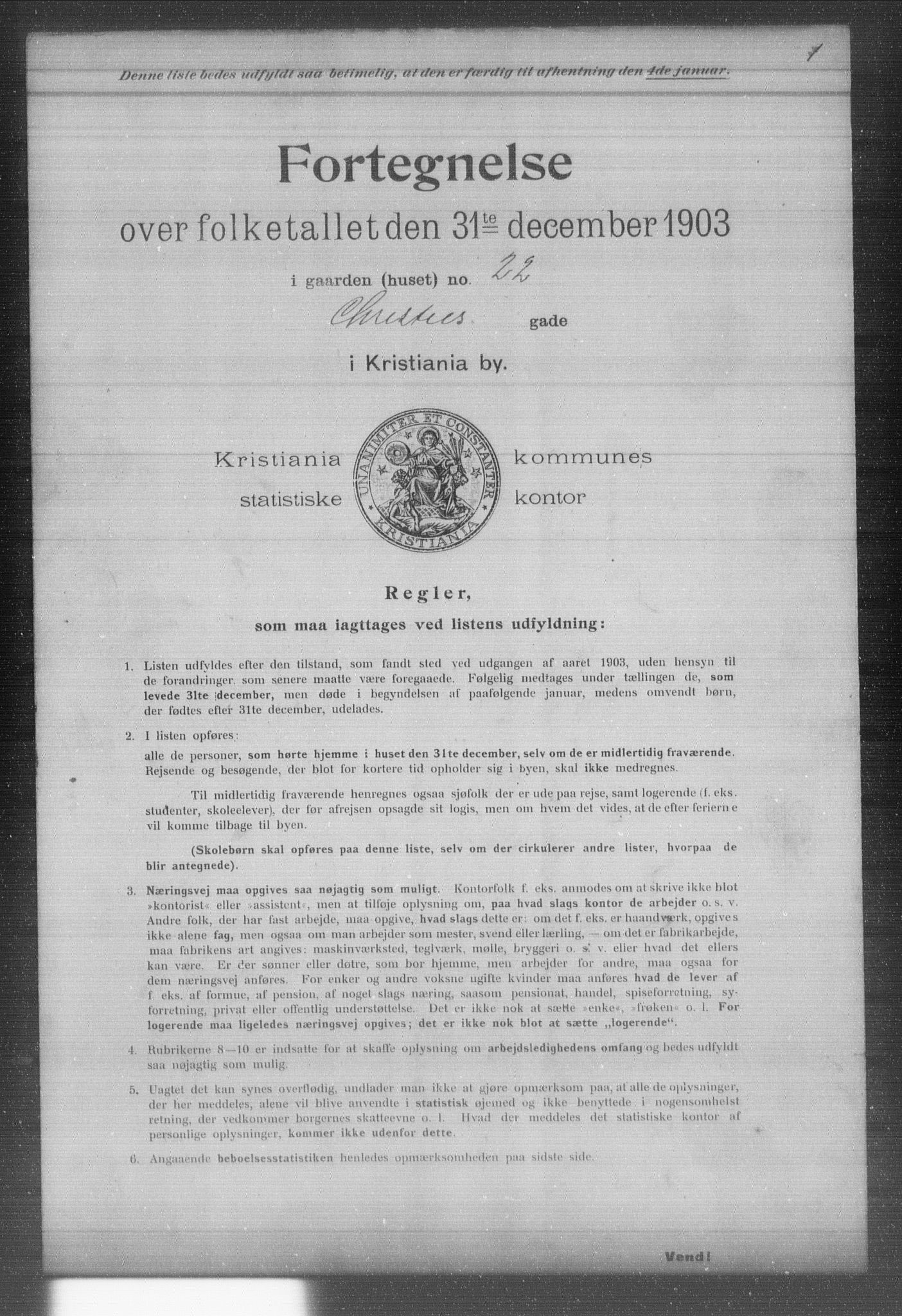 OBA, Kommunal folketelling 31.12.1903 for Kristiania kjøpstad, 1903, s. 2594