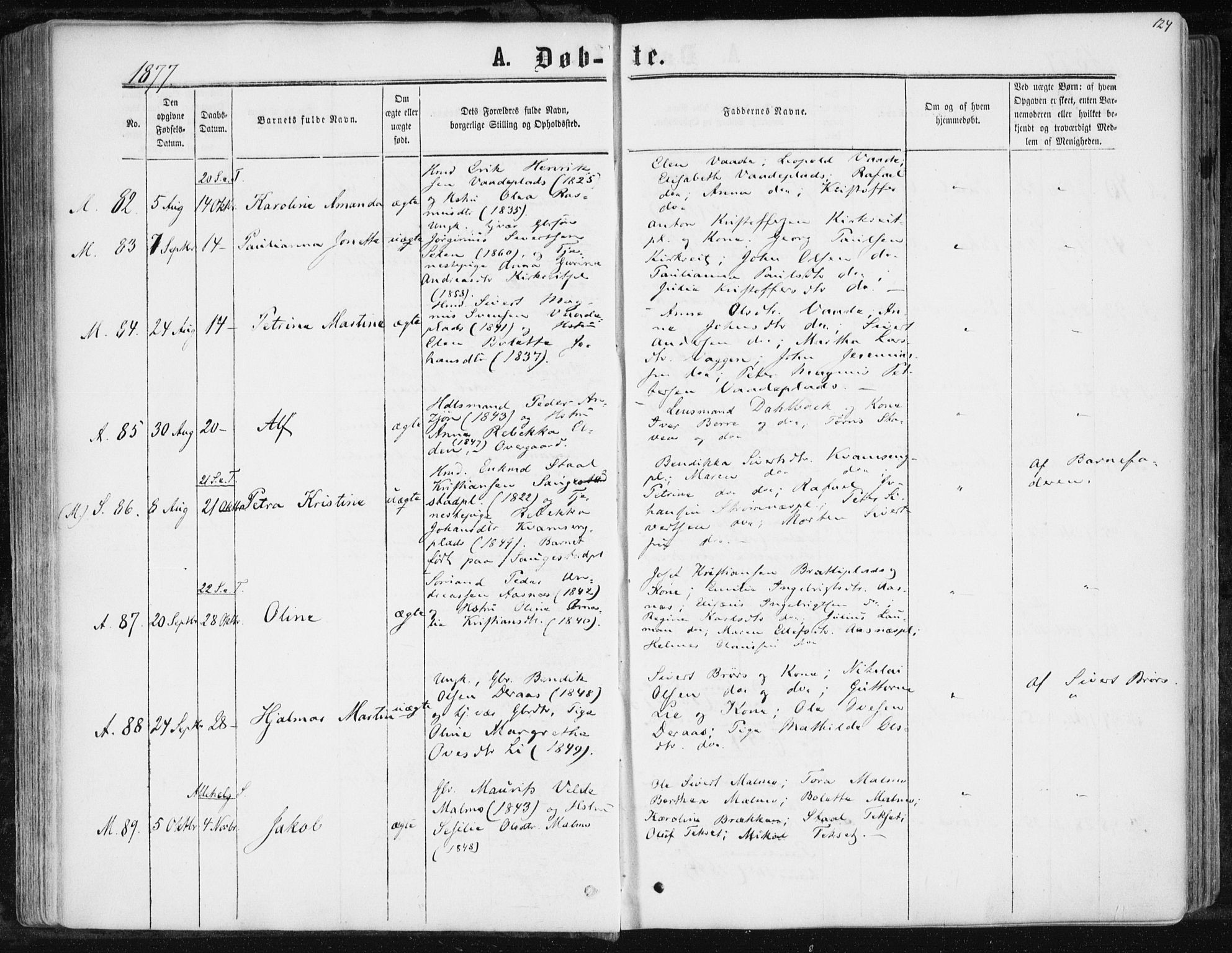 Ministerialprotokoller, klokkerbøker og fødselsregistre - Nord-Trøndelag, AV/SAT-A-1458/741/L0394: Ministerialbok nr. 741A08, 1864-1877, s. 124