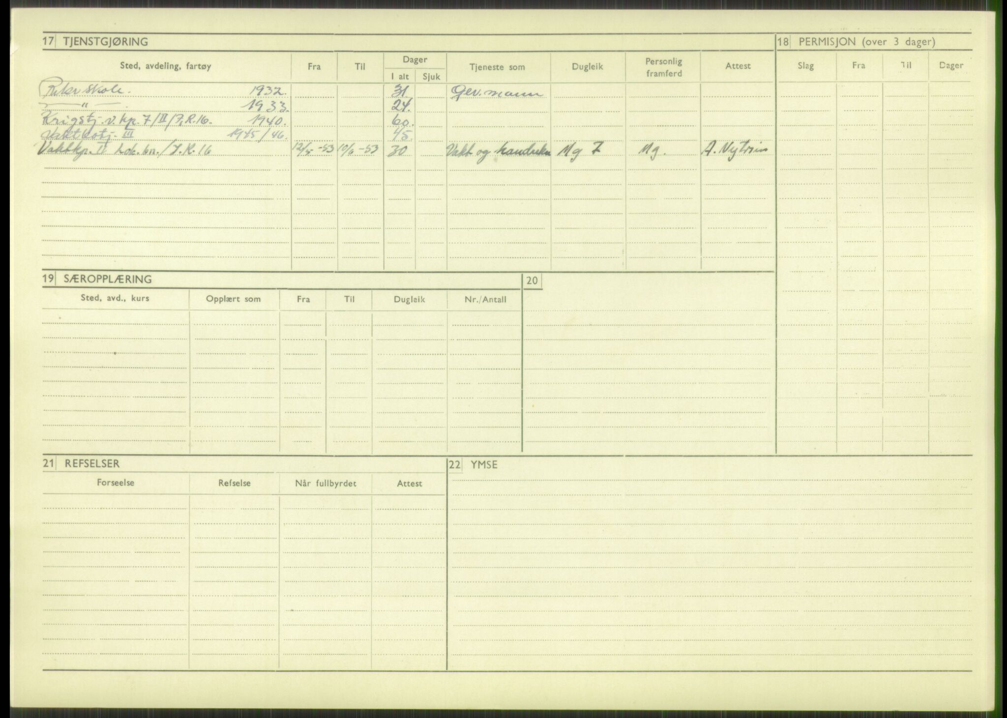 Forsvaret, Troms infanteriregiment nr. 16, AV/RA-RAFA-3146/P/Pa/L0016: Rulleblad for regimentets menige mannskaper, årsklasse 1932, 1932, s. 40