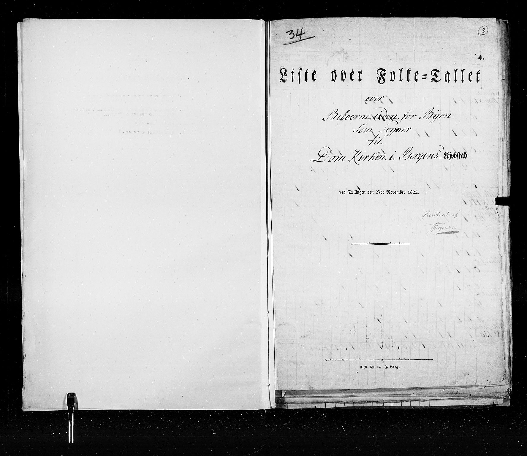 RA, Folketellingen 1825, bind 22: Bergen kjøpstad, 1825, s. 3