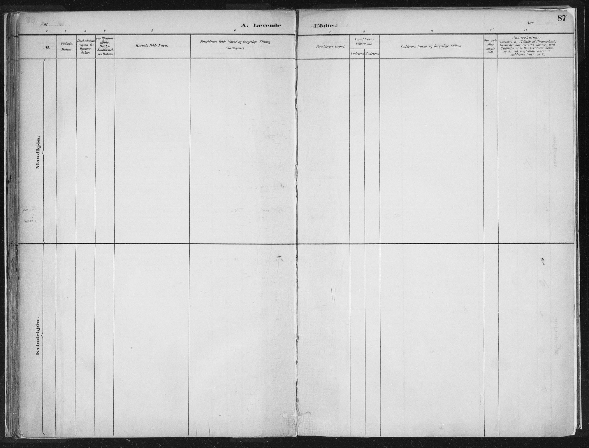 Hornindal sokneprestembete, SAB/A-82401/H/Haa/Haaa/L0003/0001: Ministerialbok nr. A 3A, 1887-1917, s. 87