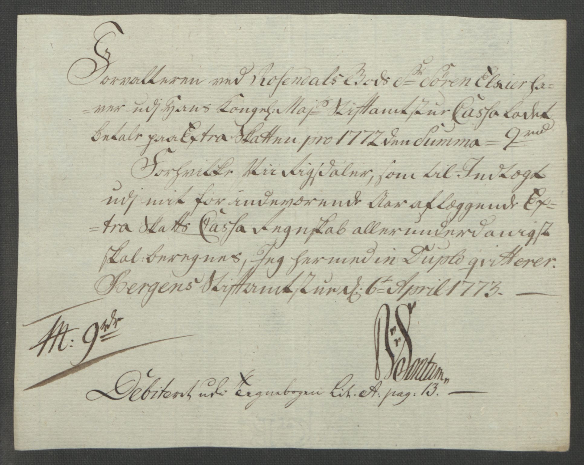 Rentekammeret inntil 1814, Reviderte regnskaper, Fogderegnskap, RA/EA-4092/R49/L3157: Ekstraskatten Rosendal Baroni, 1762-1772, s. 364
