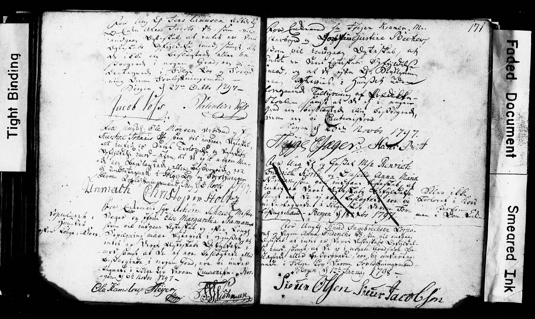 Korskirken sokneprestembete, SAB/A-76101: Forlovererklæringer nr. II.5.1, 1776-1816, s. 171