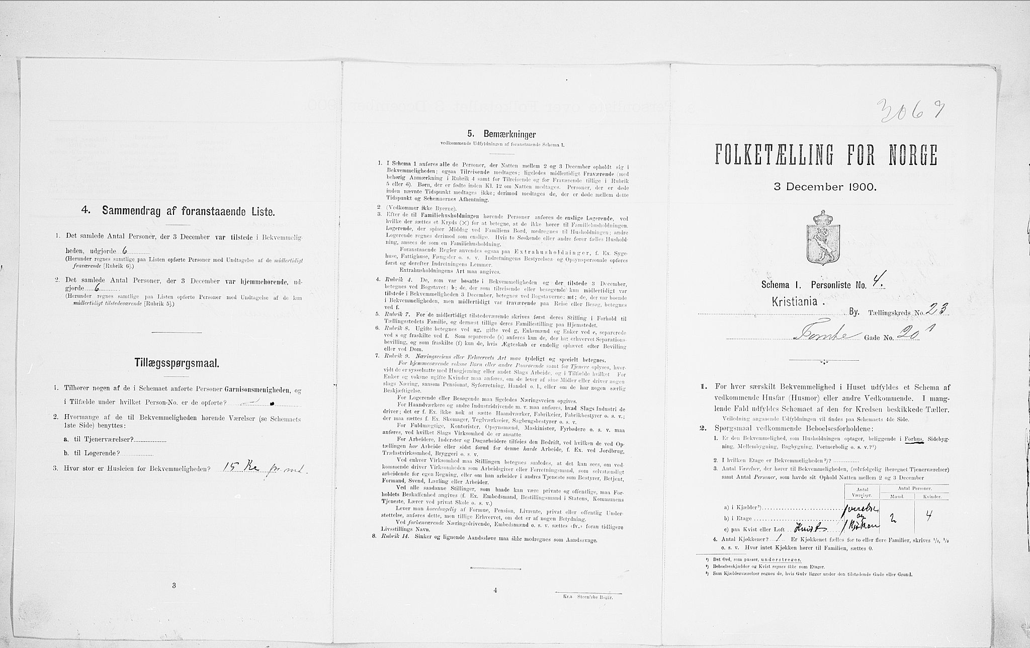 SAO, Folketelling 1900 for 0301 Kristiania kjøpstad, 1900, s. 102506