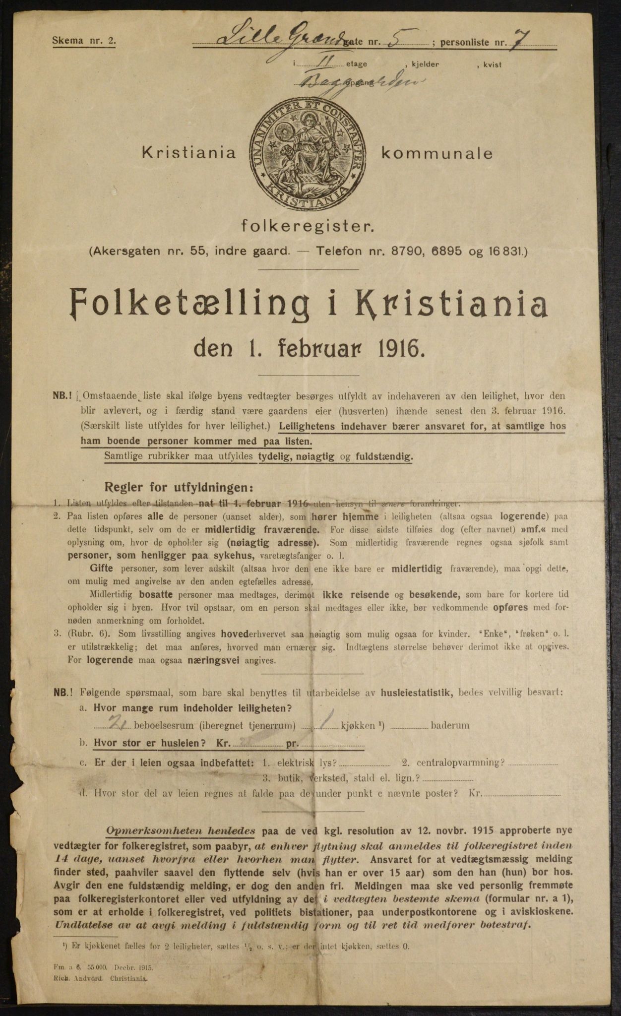 OBA, Kommunal folketelling 1.2.1916 for Kristiania, 1916, s. 58859