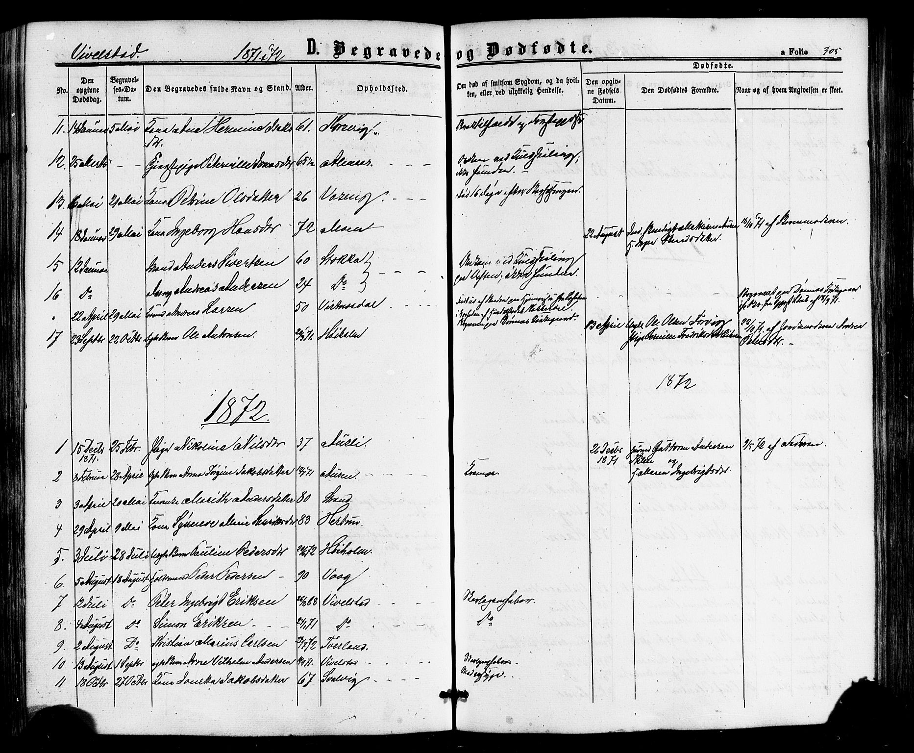 Ministerialprotokoller, klokkerbøker og fødselsregistre - Nordland, SAT/A-1459/817/L0262: Ministerialbok nr. 817A03 /2, 1867-1877, s. 305
