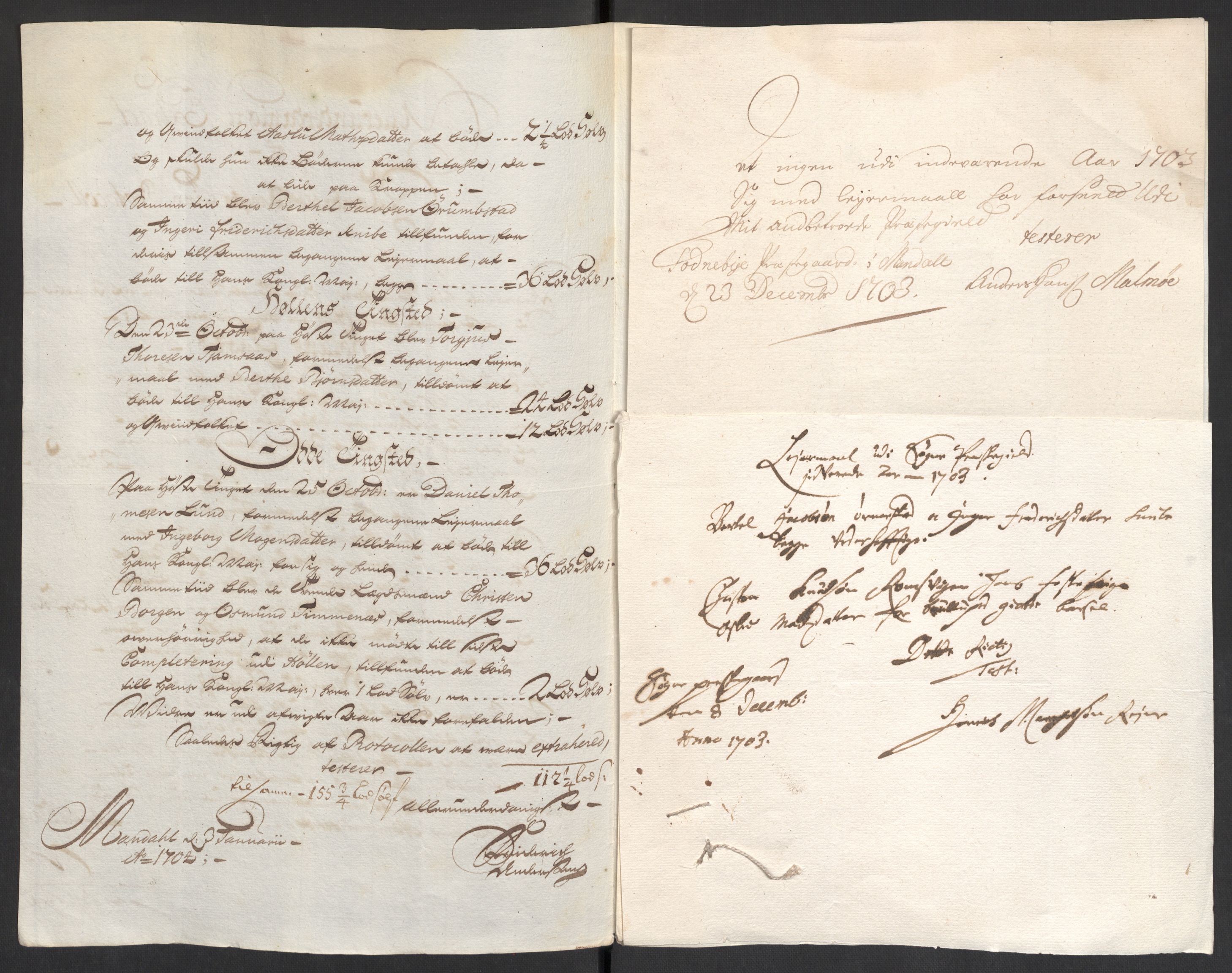 Rentekammeret inntil 1814, Reviderte regnskaper, Fogderegnskap, RA/EA-4092/R43/L2550: Fogderegnskap Lista og Mandal, 1703-1704, s. 59
