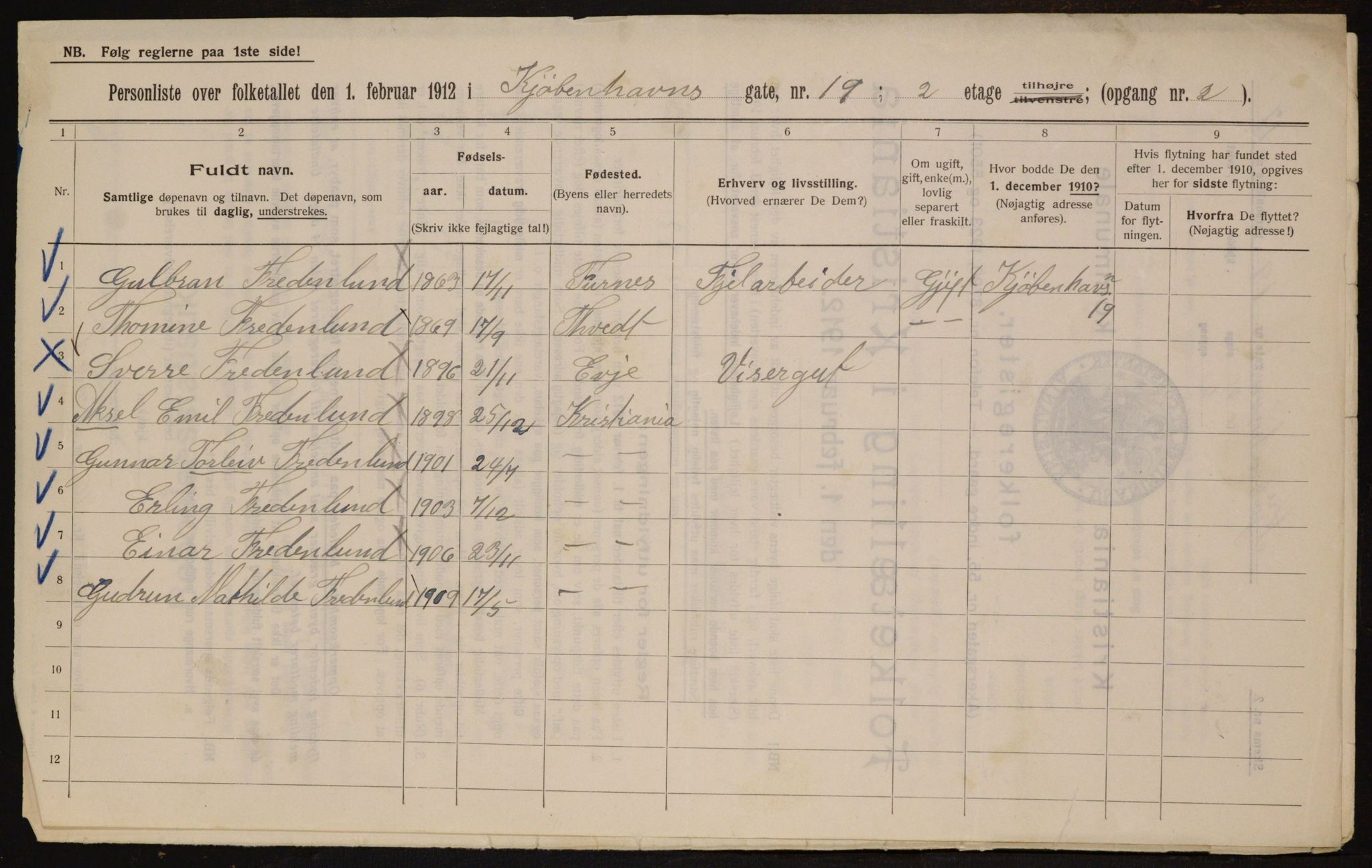 OBA, Kommunal folketelling 1.2.1912 for Kristiania, 1912, s. 55549