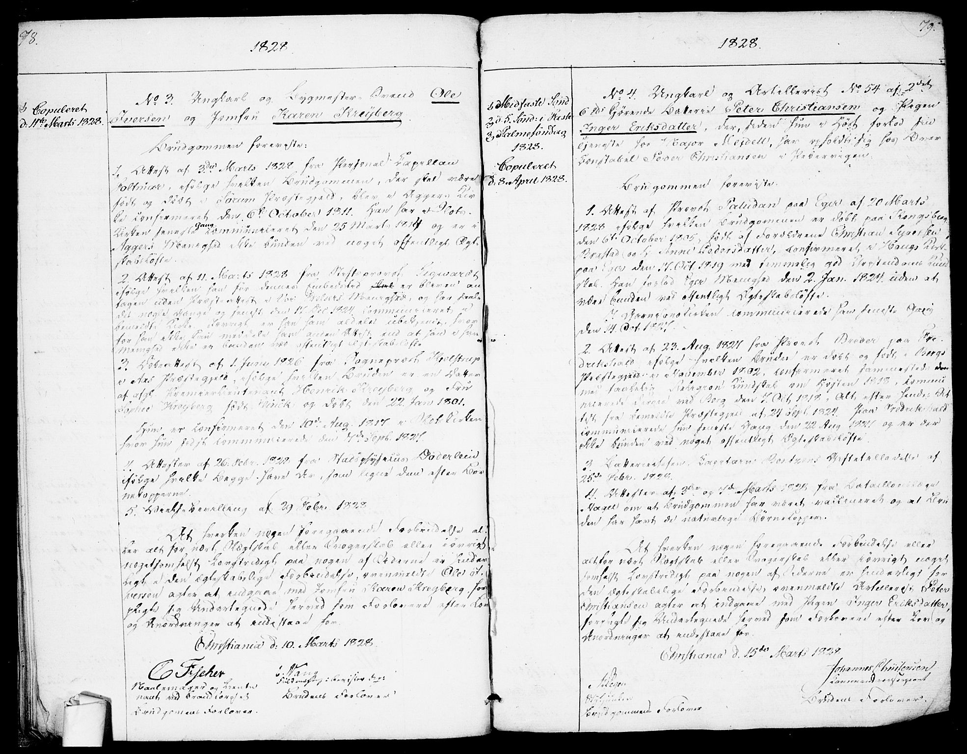 Garnisonsmenigheten Kirkebøker, AV/SAO-A-10846/H/Ha/L0001: Lysningsprotokoll nr. I 1, 1823-1828, s. 78-79