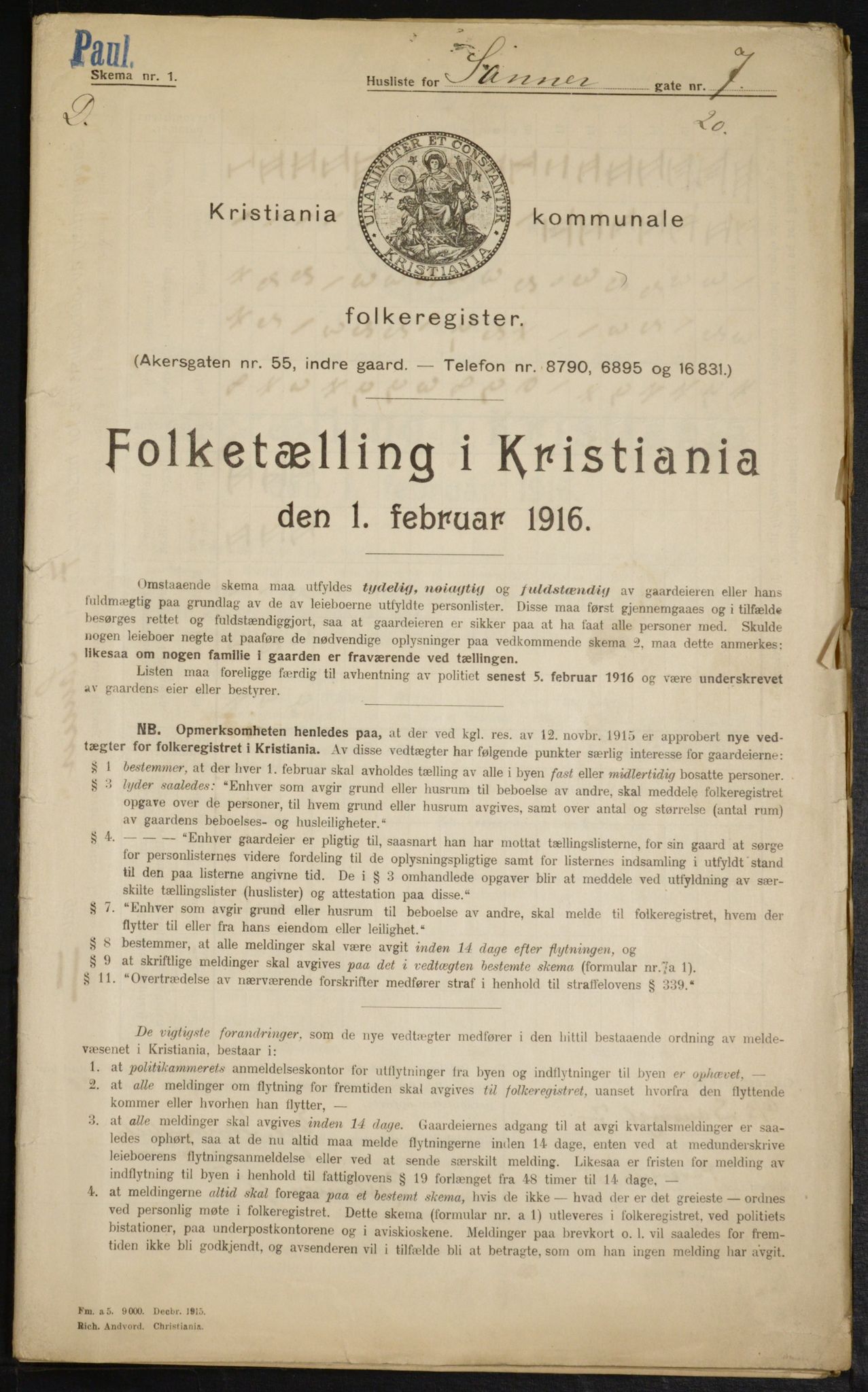 OBA, Kommunal folketelling 1.2.1916 for Kristiania, 1916, s. 90672