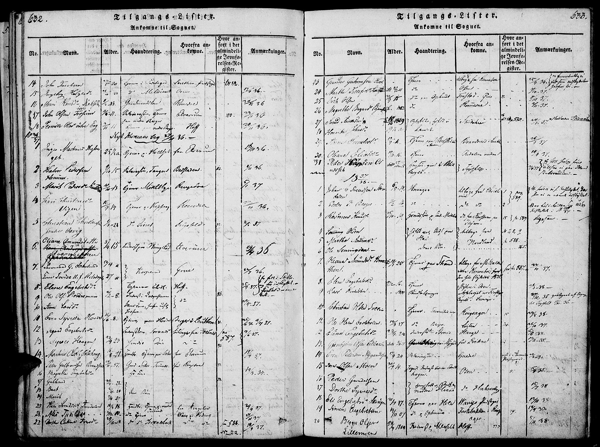 Åmot prestekontor, Hedmark, AV/SAH-PREST-056/H/Ha/Haa/L0005: Ministerialbok nr. 5, 1815-1841, s. 632-633