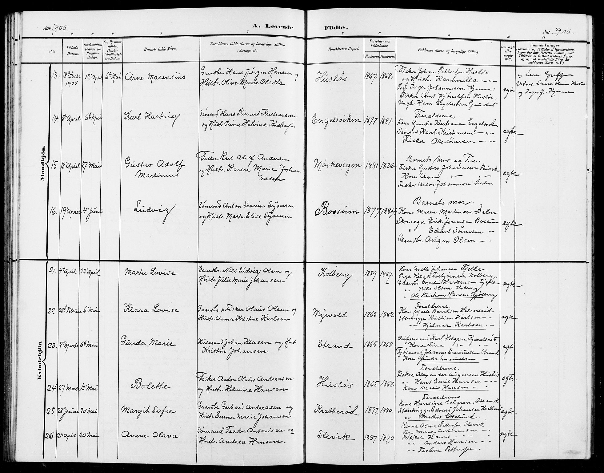 Onsøy prestekontor Kirkebøker, AV/SAO-A-10914/G/Ga/L0002: Klokkerbok nr. I 2, 1903-1909