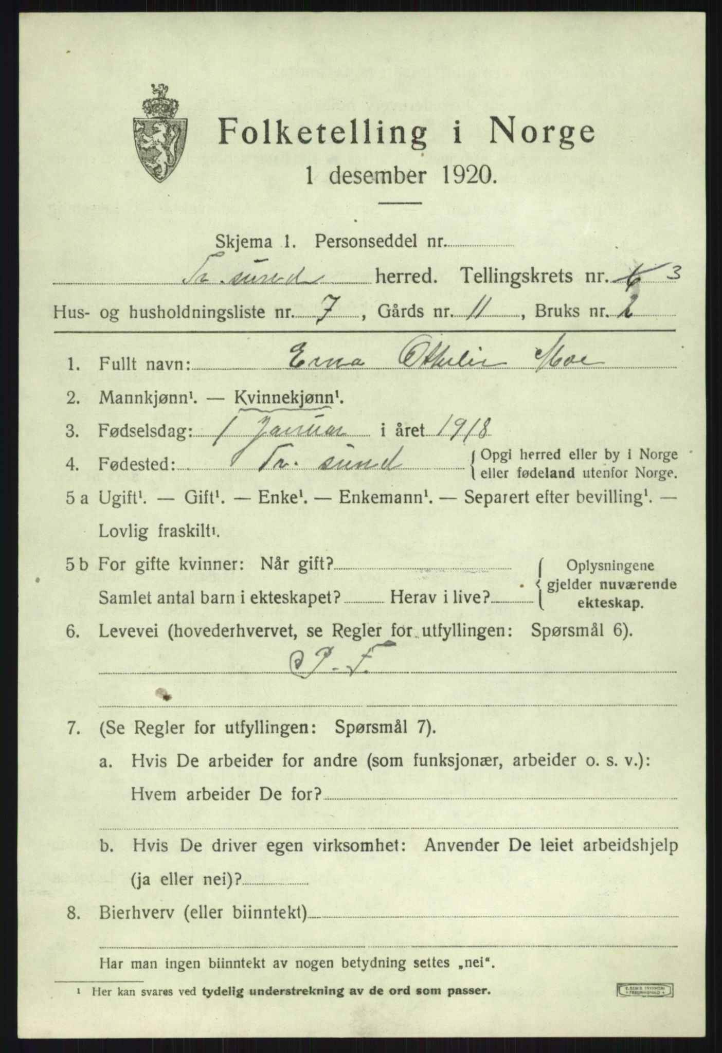 SATØ, Folketelling 1920 for 1934 Tromsøysund herred, 1920, s. 2774