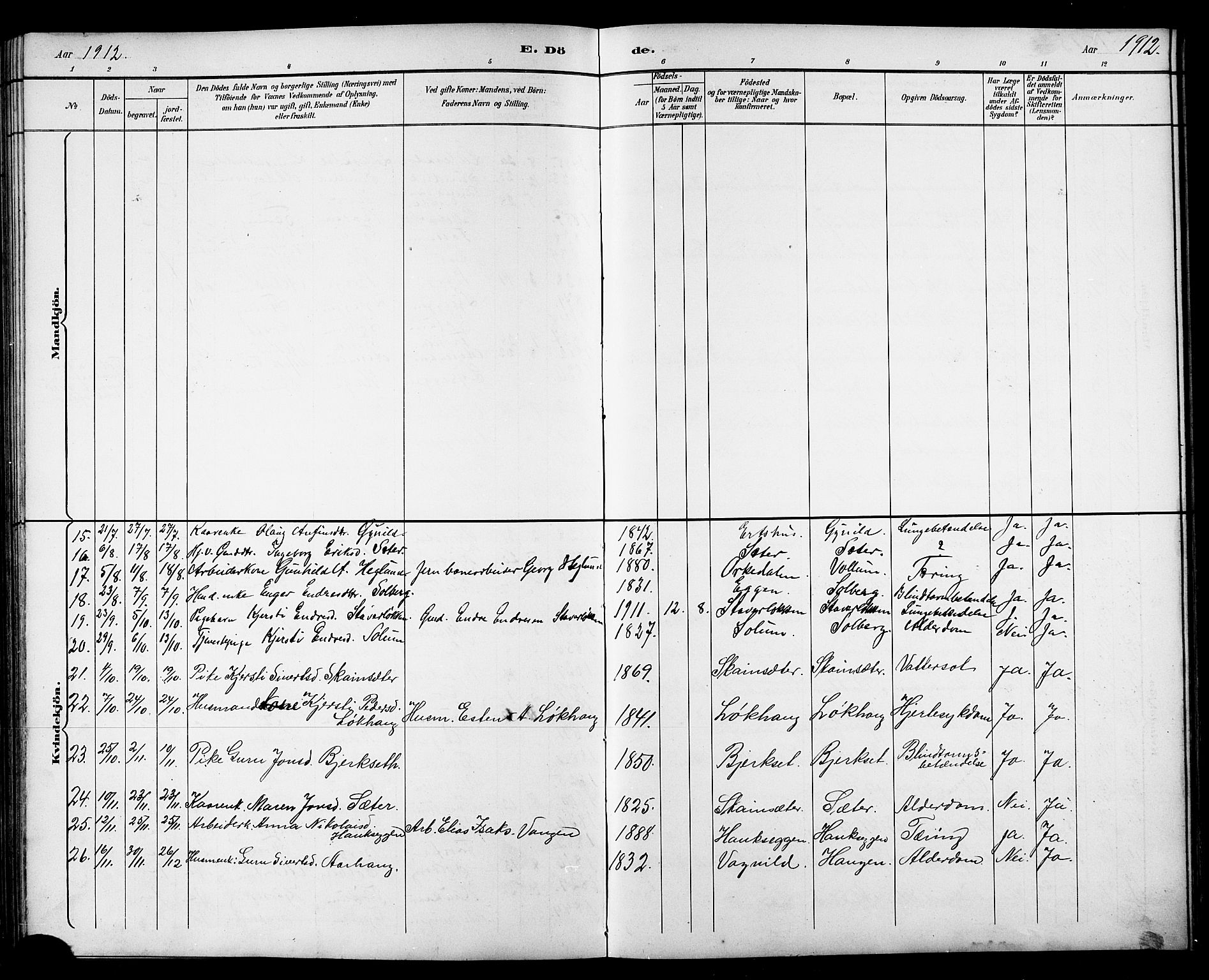 Ministerialprotokoller, klokkerbøker og fødselsregistre - Sør-Trøndelag, SAT/A-1456/689/L1044: Klokkerbok nr. 689C03, 1893-1922