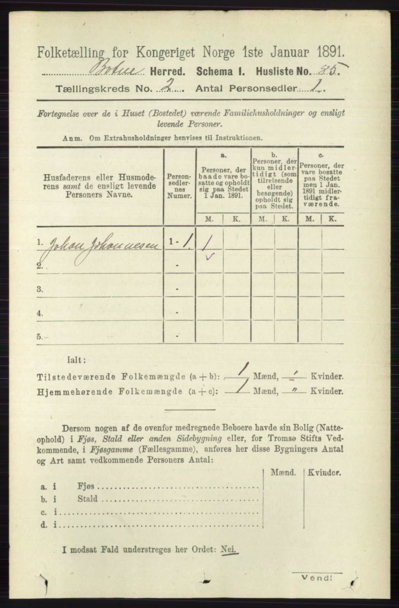 RA, Folketelling 1891 for 0715 Botne herred, 1891, s. 668