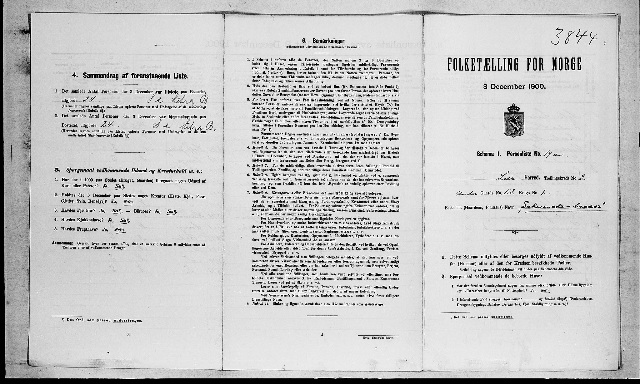RA, Folketelling 1900 for 0626 Lier herred, 1900, s. 582