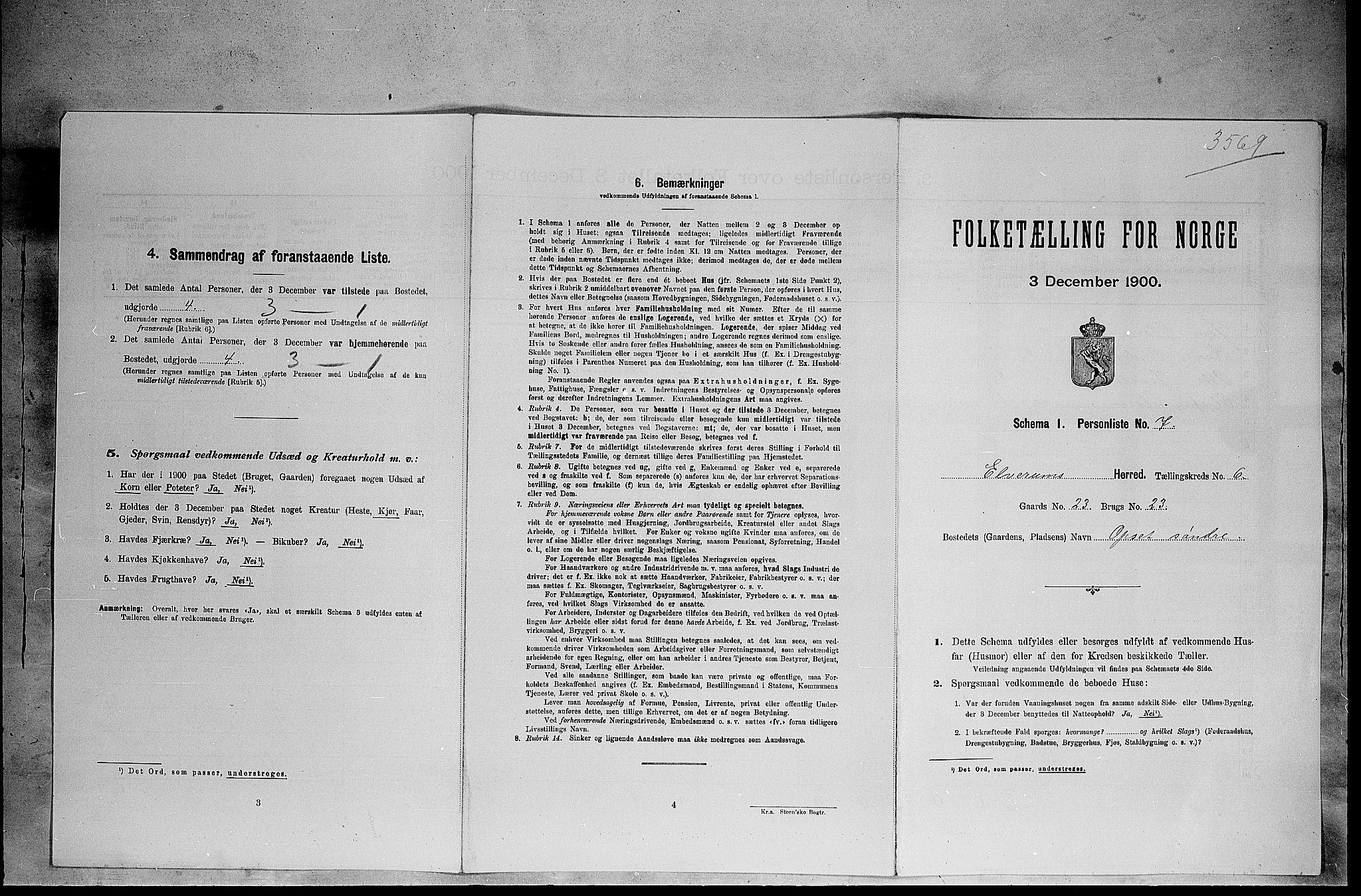 SAH, Folketelling 1900 for 0427 Elverum herred, 1900, s. 672