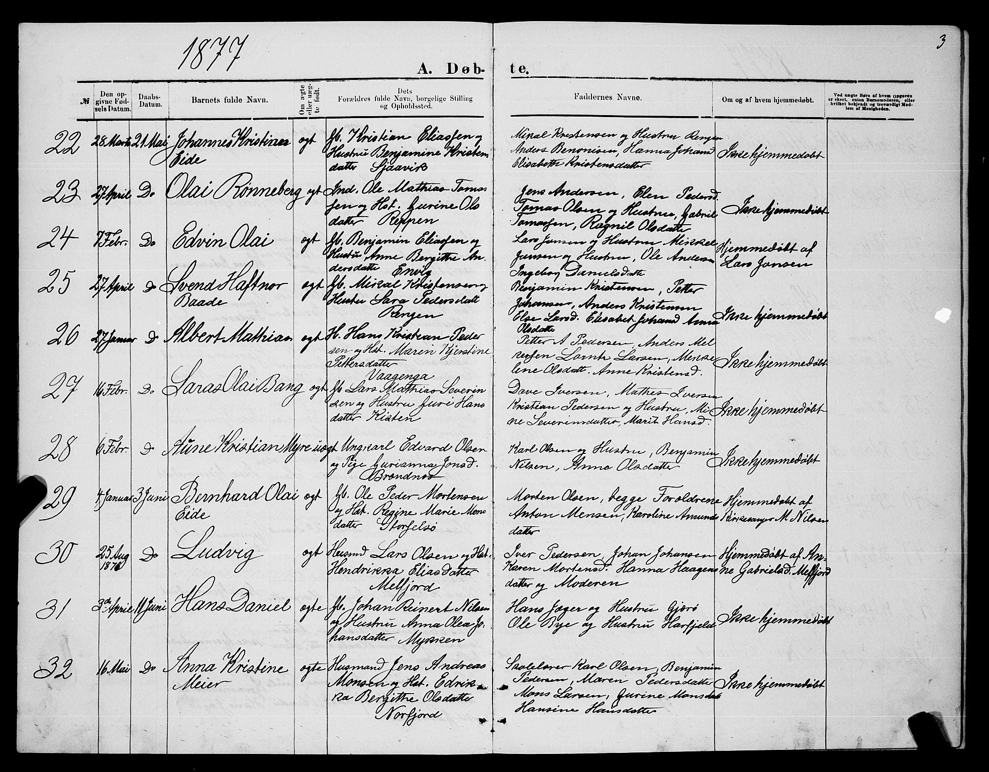 Ministerialprotokoller, klokkerbøker og fødselsregistre - Nordland, AV/SAT-A-1459/841/L0620: Klokkerbok nr. 841C04, 1877-1896, s. 3