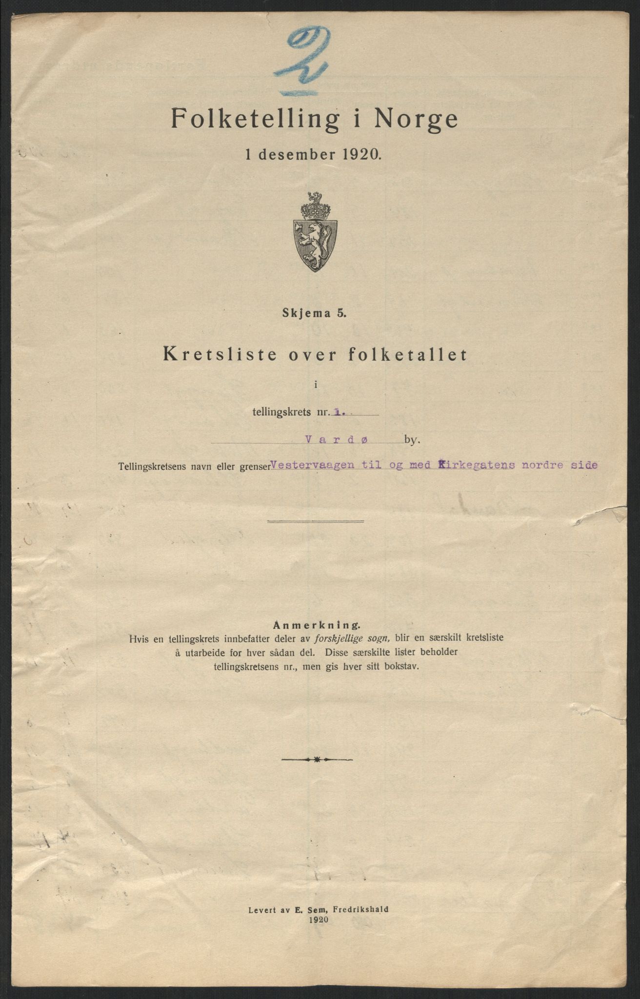 SATØ, Folketelling 1920 for 2002 Vardø kjøpstad, 1920, s. 9