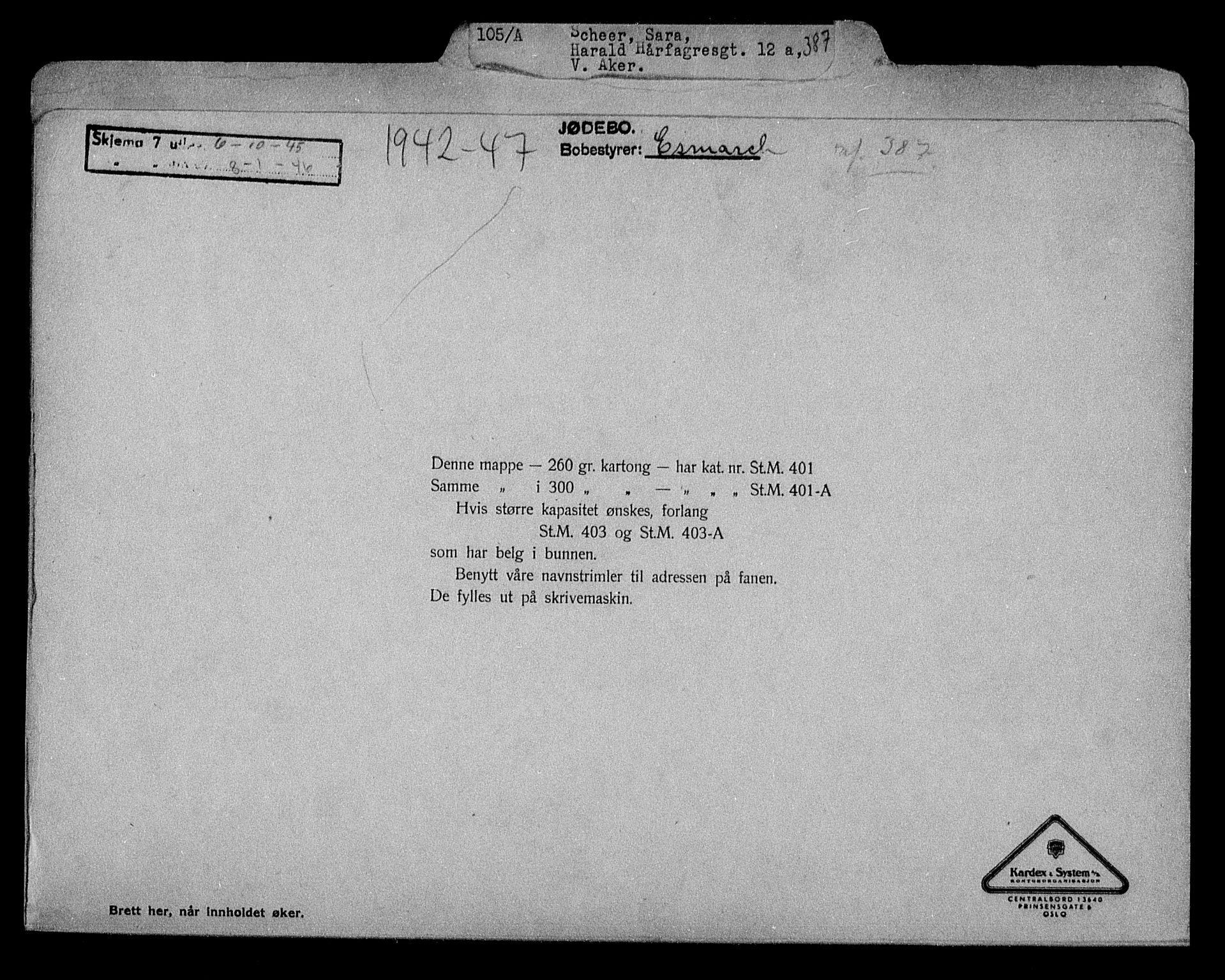 Justisdepartementet, Tilbakeføringskontoret for inndratte formuer, RA/S-1564/H/Hc/Hcc/L0978: --, 1945-1947, s. 455