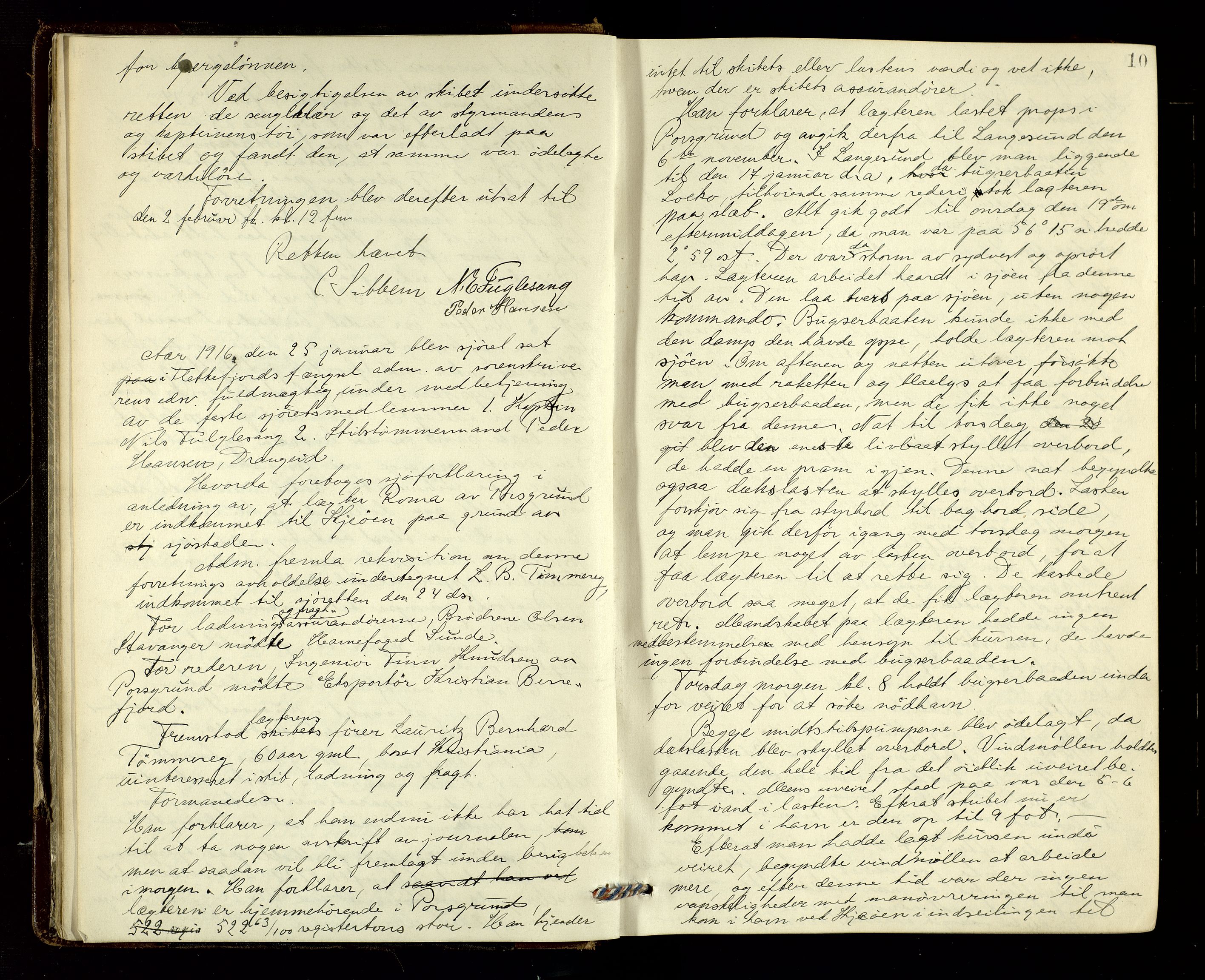 Flekkefjord sorenskriveri, AV/SAK-1221-0001/F/Fb/L0016: Ekstrarettsprotokoll nr. 17, 1916-1917, s. 10