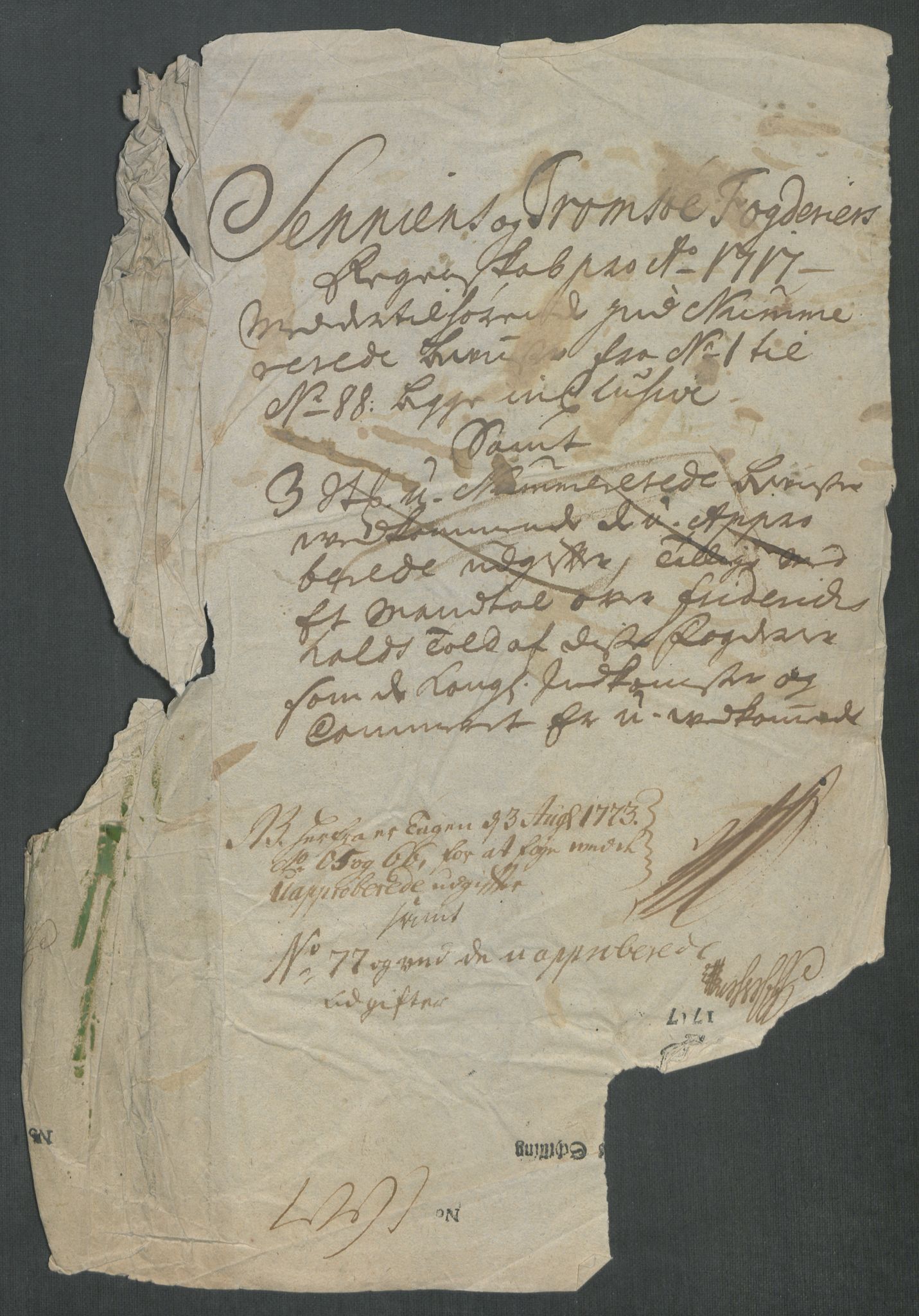 Rentekammeret inntil 1814, Reviderte regnskaper, Fogderegnskap, AV/RA-EA-4092/R68/L4763: Fogderegnskap Senja og Troms, 1717, s. 4