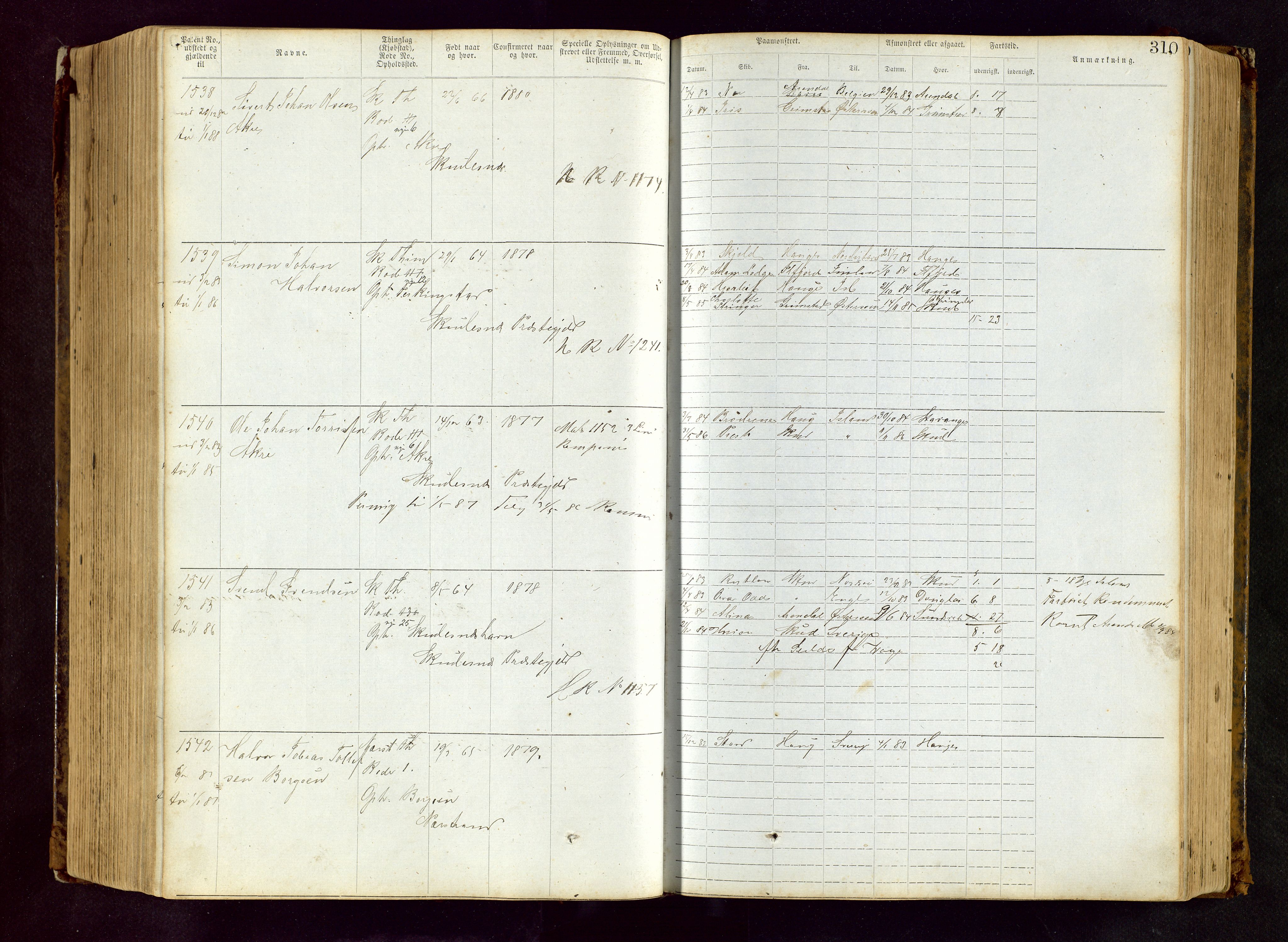 Haugesund sjømannskontor, AV/SAST-A-102007/F/Ff/L0002: Sjøfartsrulle Skudenes krets nr. 1-2719, 1868-1948, s. 310