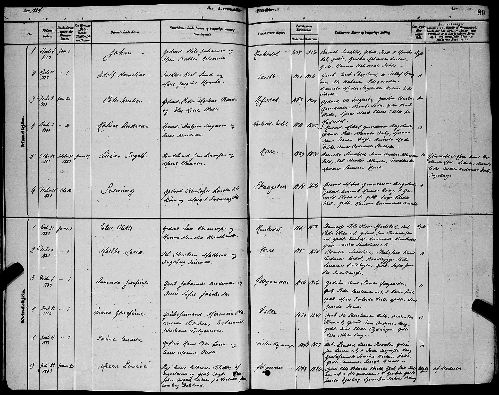 Bamble kirkebøker, AV/SAKO-A-253/G/Ga/L0008: Klokkerbok nr. I 8, 1878-1888, s. 89