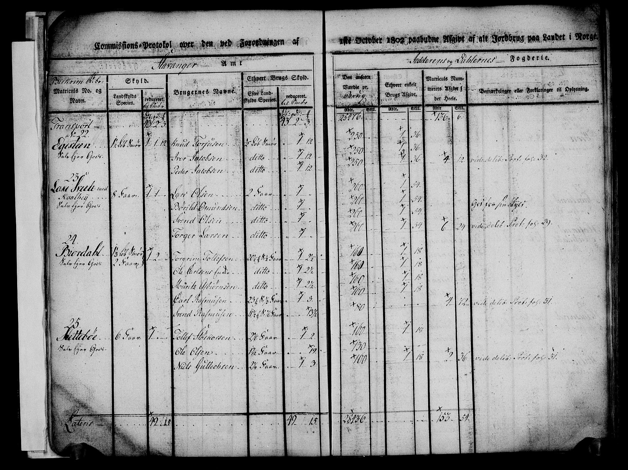 Rentekammeret inntil 1814, Realistisk ordnet avdeling, AV/RA-EA-4070/N/Ne/Nea/L0097: Jæren og Dalane fogderi. Kommisjonsprotokoll for Dalene, 1803, s. 10