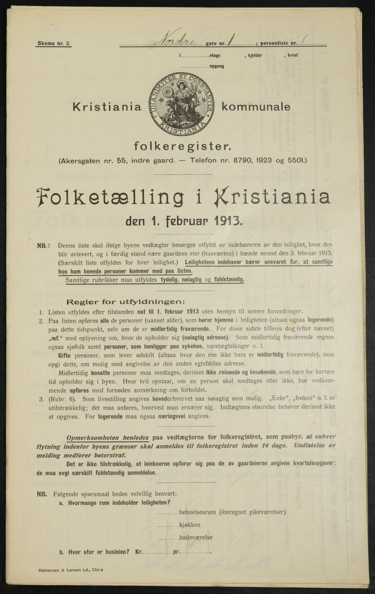 OBA, Kommunal folketelling 1.2.1913 for Kristiania, 1913, s. 73099