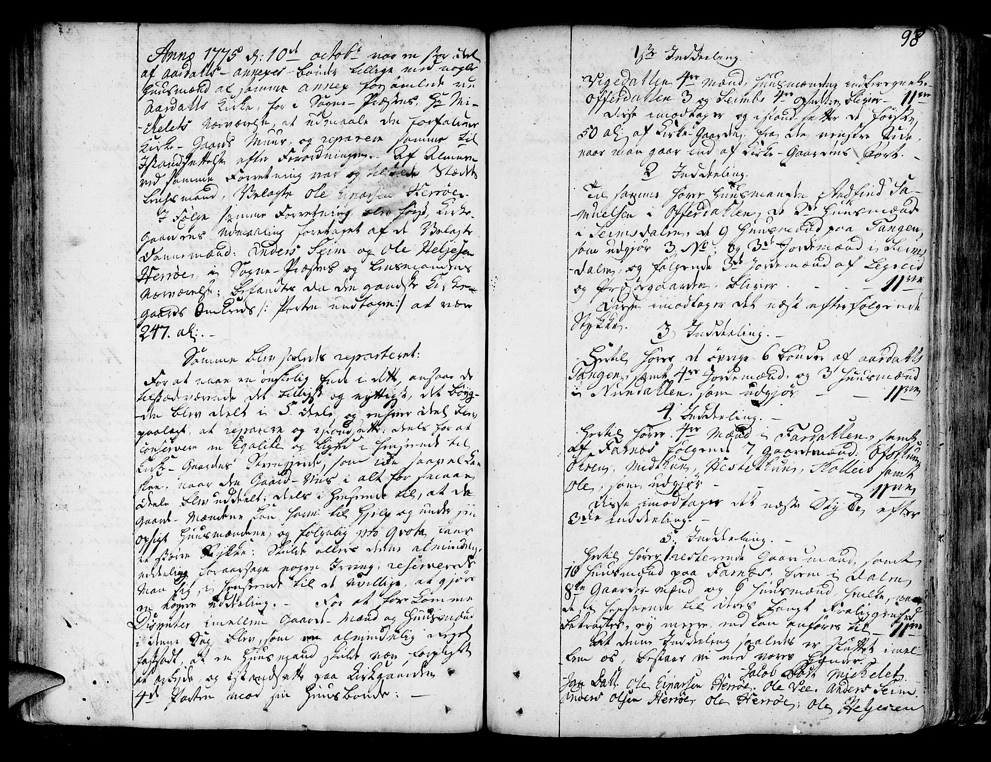 Lærdal sokneprestembete, SAB/A-81201: Ministerialbok nr. A 2, 1752-1782, s. 98